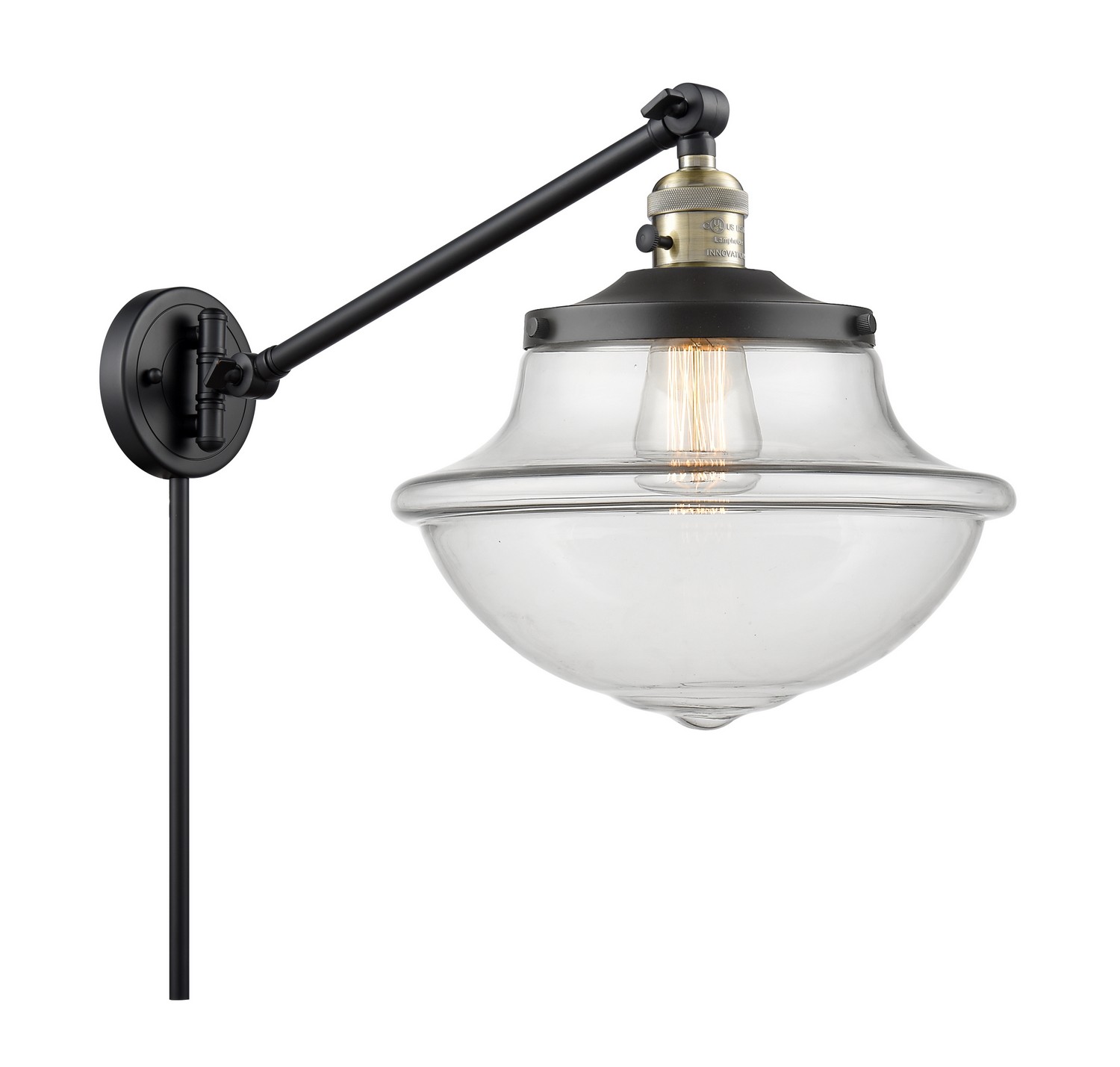 LED Swing Arm by Innovations - Franklin Restoration Collection, Black Antique Brass Finish - 237-BAB-G542-LED