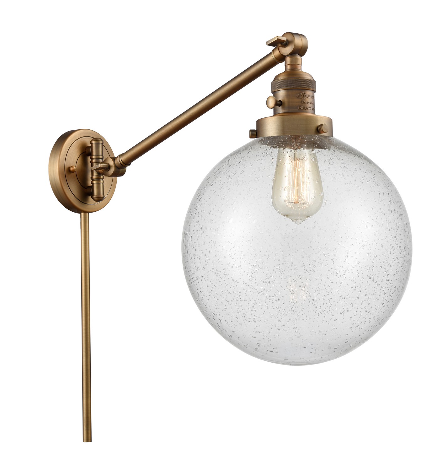 LED Swing Arm by Innovations - Franklin Restoration Collection, Brushed Brass Finish - 237-BB-G204-10-LED