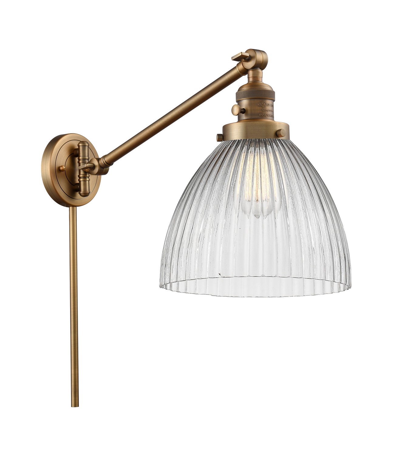 LED Swing Arm by Innovations - Franklin Restoration Collection, Brushed Brass Finish - 237-BB-G222-LED