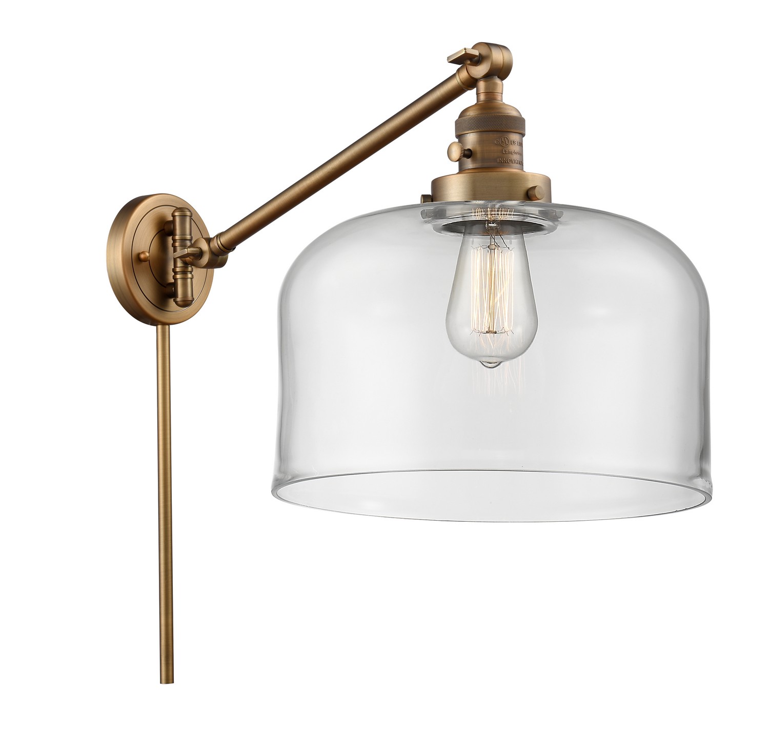 LED Swing Arm by Innovations - Franklin Restoration Collection, Brushed Brass Finish - 237-BB-G72-L-LED