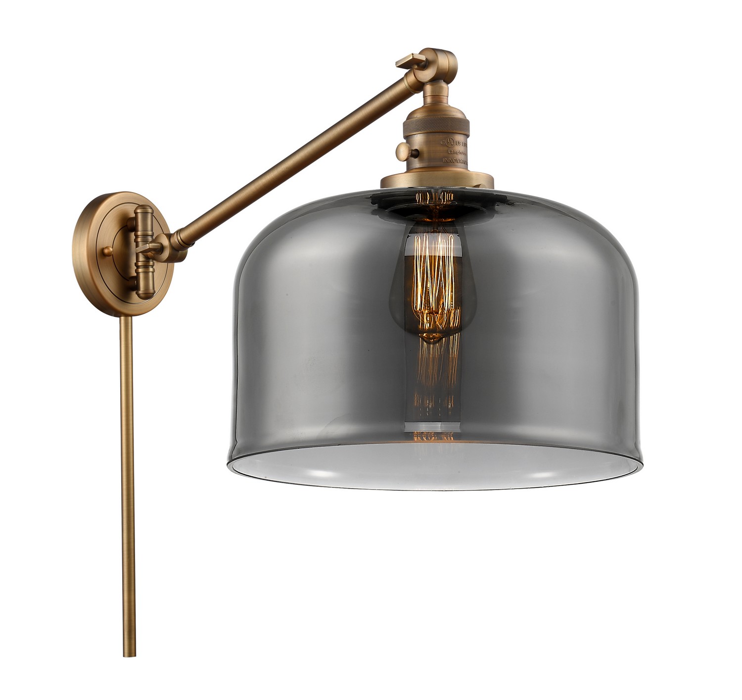 One Light Swing Arm by Innovations - Franklin Restoration Collection, Brushed Brass Finish - 237-BB-G73-L