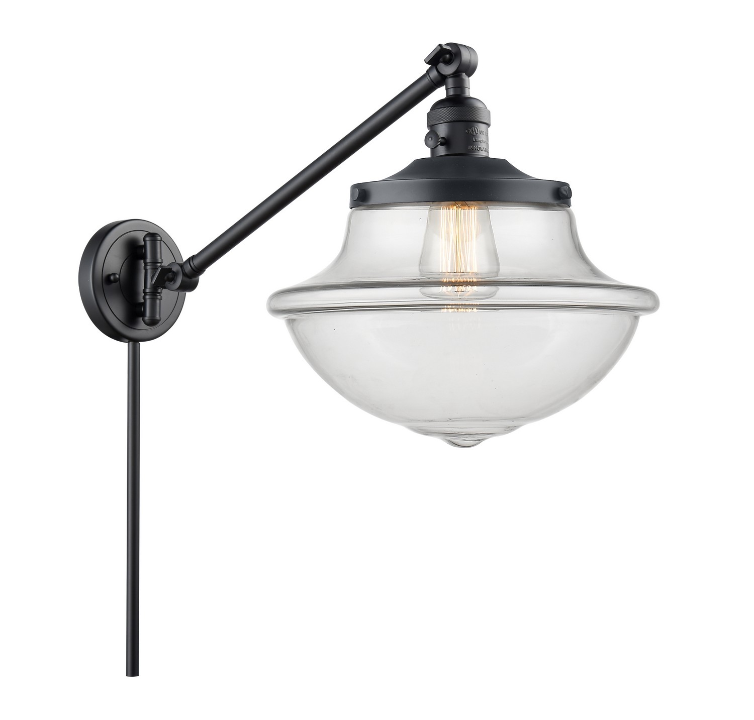LED Swing Arm by Innovations - Franklin Restoration Collection, Matte Black Finish - 237-BK-G542-LED