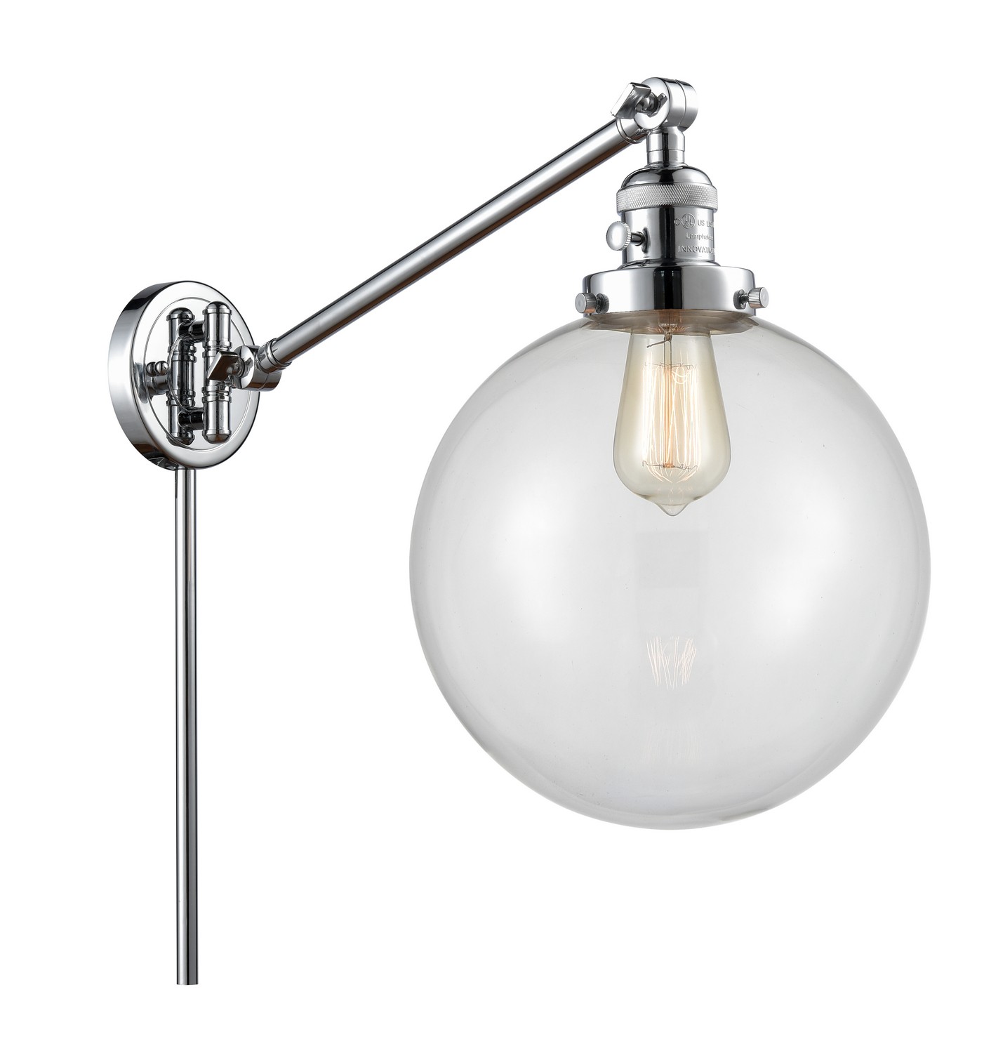 LED Swing Arm by Innovations - Franklin Restoration Collection, Polished Chrome Finish - 237-PC-G202-10-LED