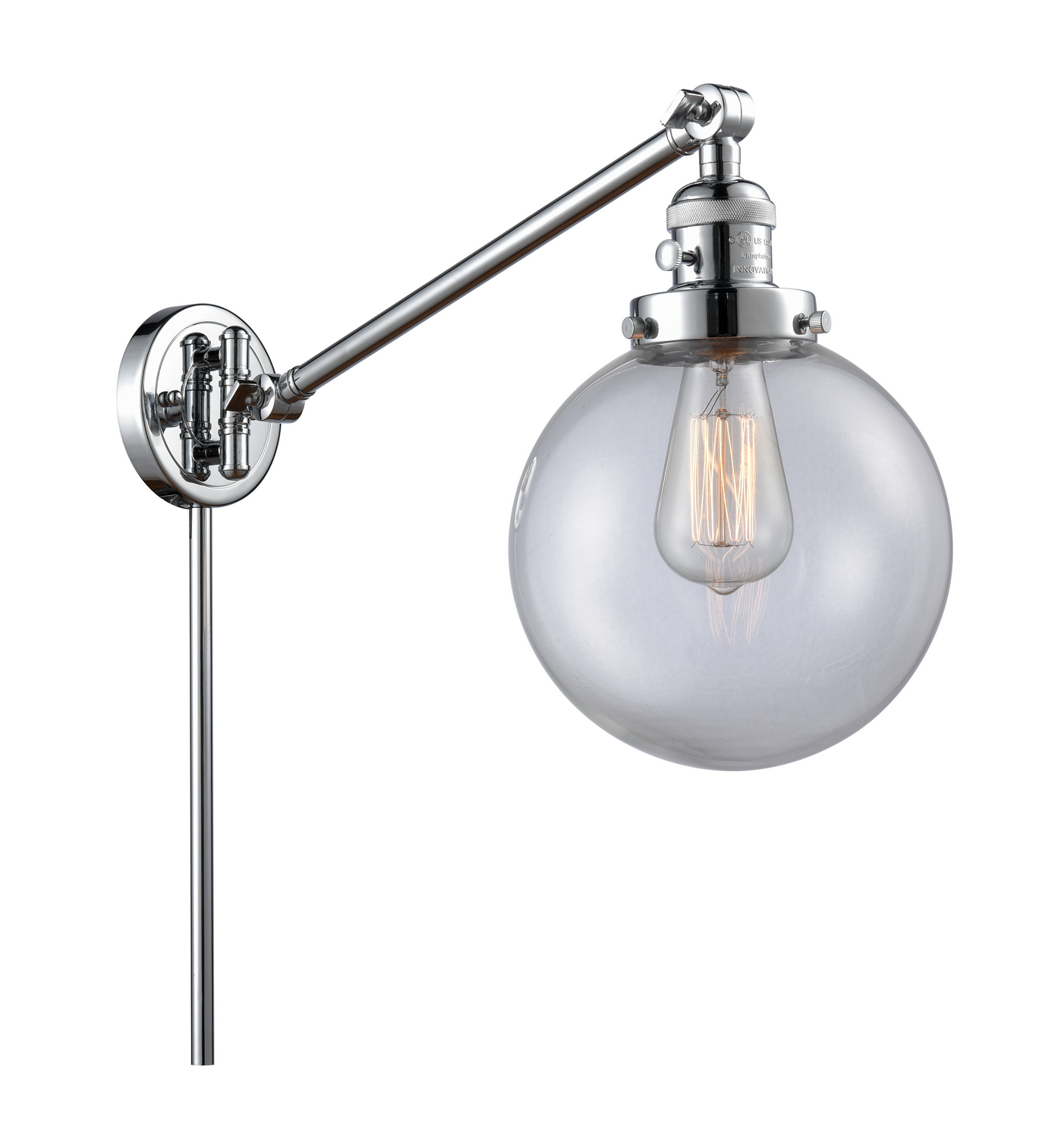 LED Swing Arm by Innovations - Franklin Restoration Collection, Polished Chrome Finish - 237-PC-G202-8-LED
