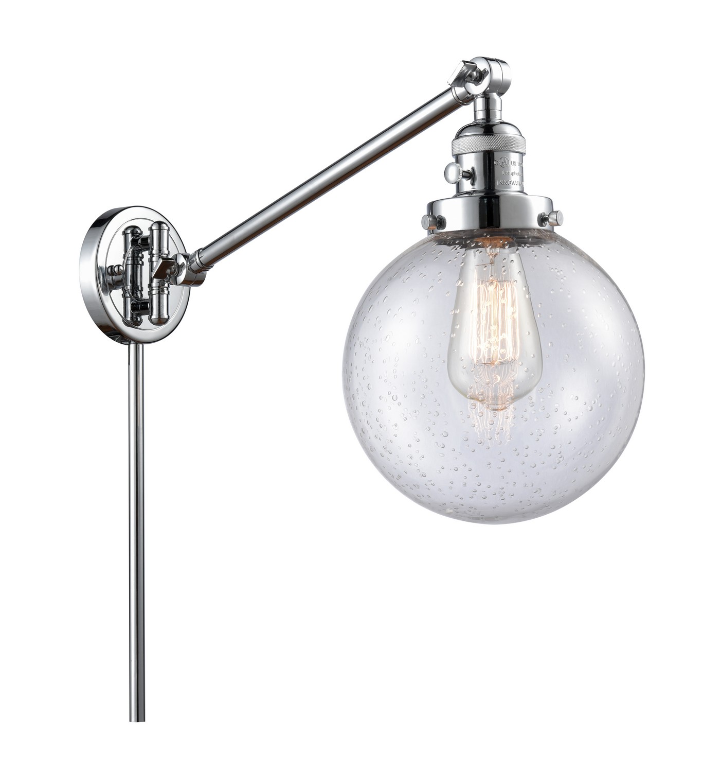 LED Swing Arm by Innovations - Franklin Restoration Collection, Polished Chrome Finish - 237-PC-G204-8-LED