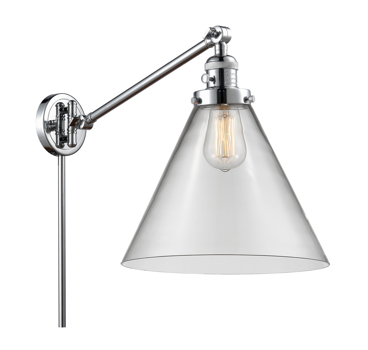 One Light Swing Arm by Innovations - Franklin Restoration Collection, Polished Chrome Finish - 237-PC-G42-L