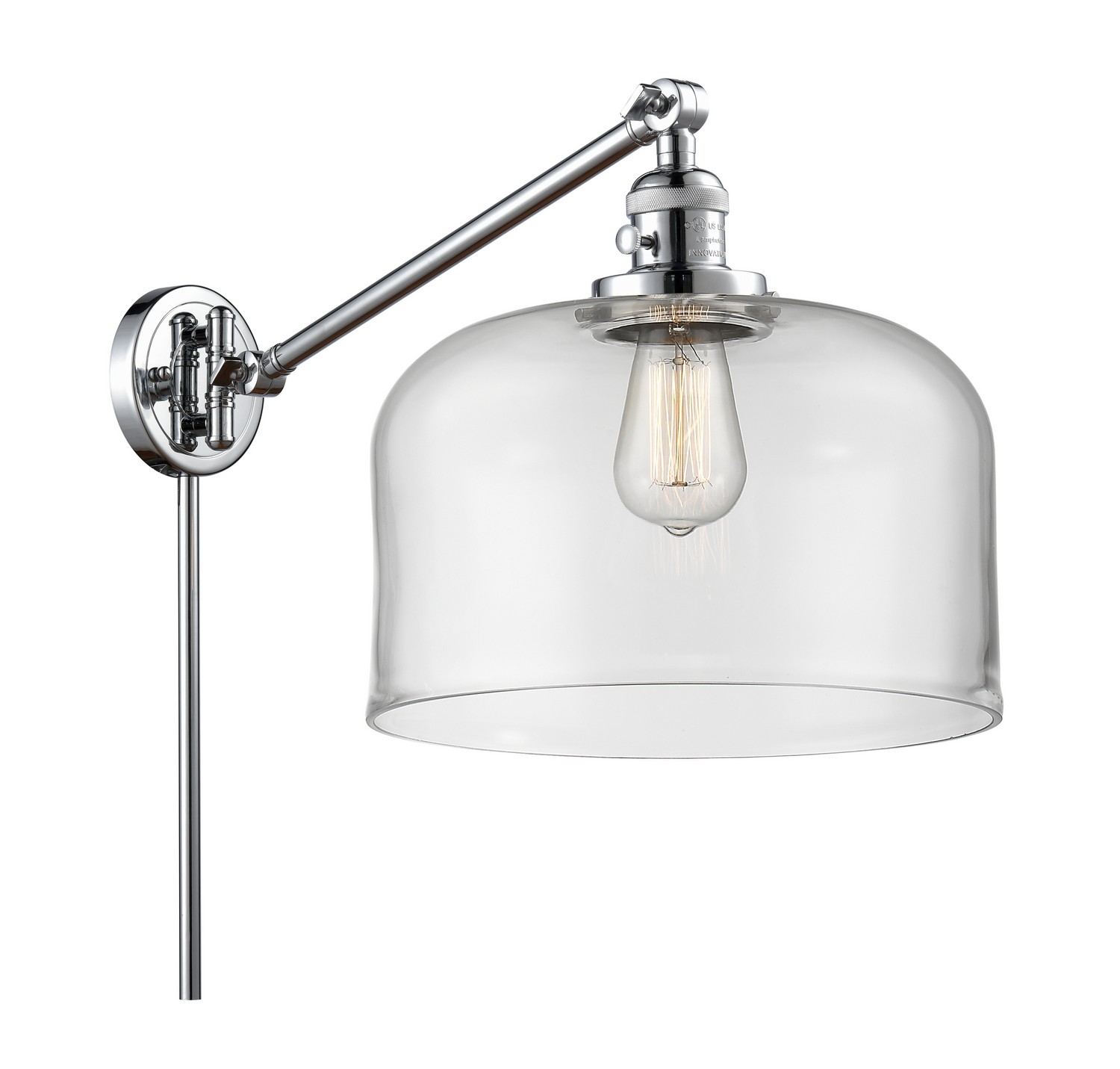 LED Swing Arm by Innovations - Franklin Restoration Collection, Polished Chrome Finish - 237-PC-G72-L-LED