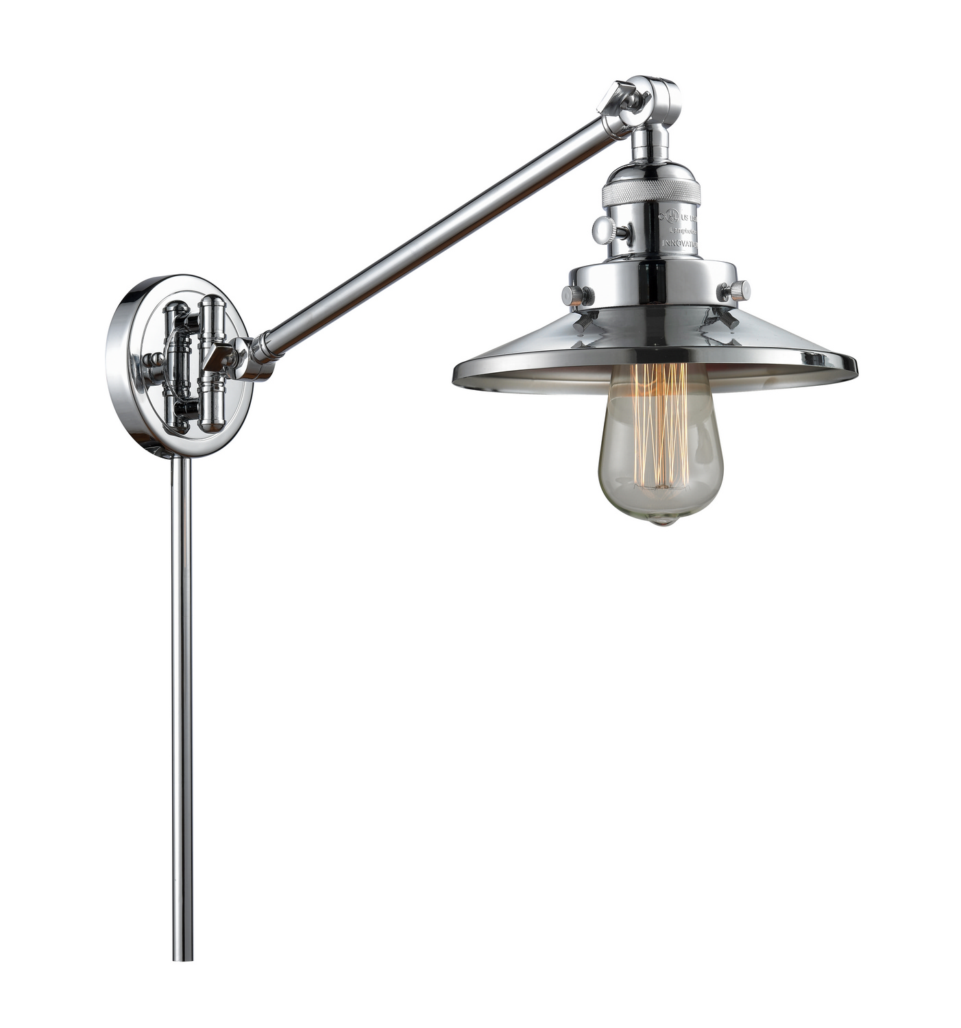 One Light Swing Arm by Innovations - Franklin Restoration Collection, Polished Chrome Finish - 237-PC-M7-PC