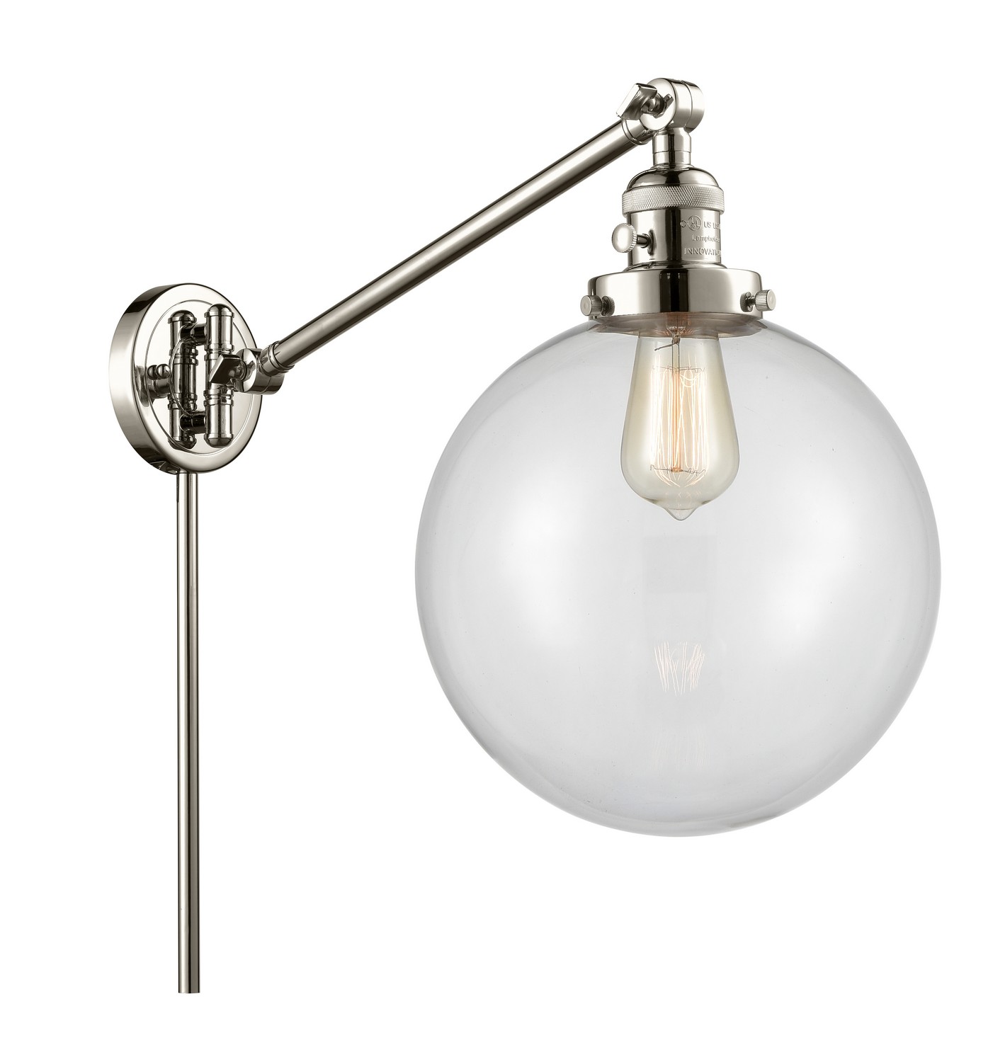 LED Swing Arm by Innovations - Franklin Restoration Collection, Polished Nickel Finish - 237-PN-G202-10-LED