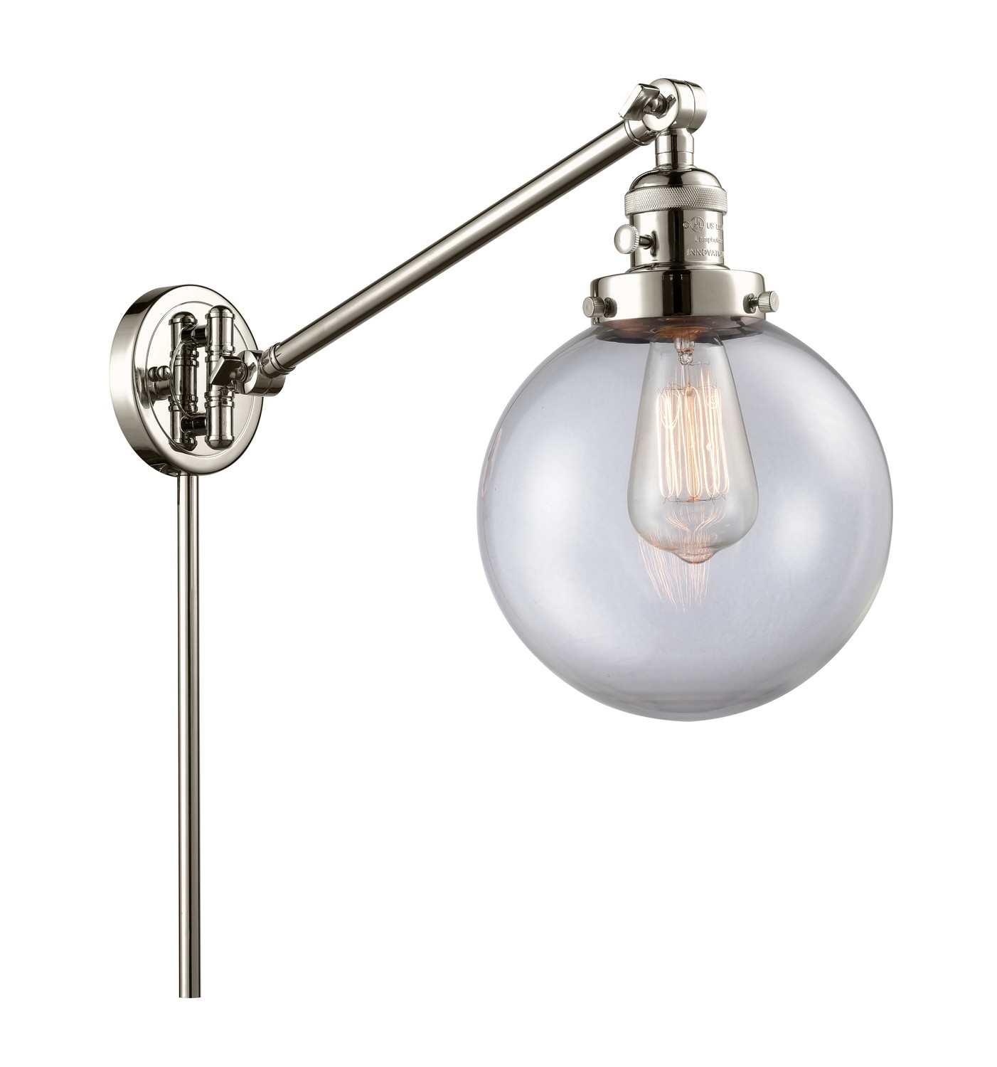 LED Swing Arm by Innovations - Franklin Restoration Collection, Polished Nickel Finish - 237-PN-G202-8-LED