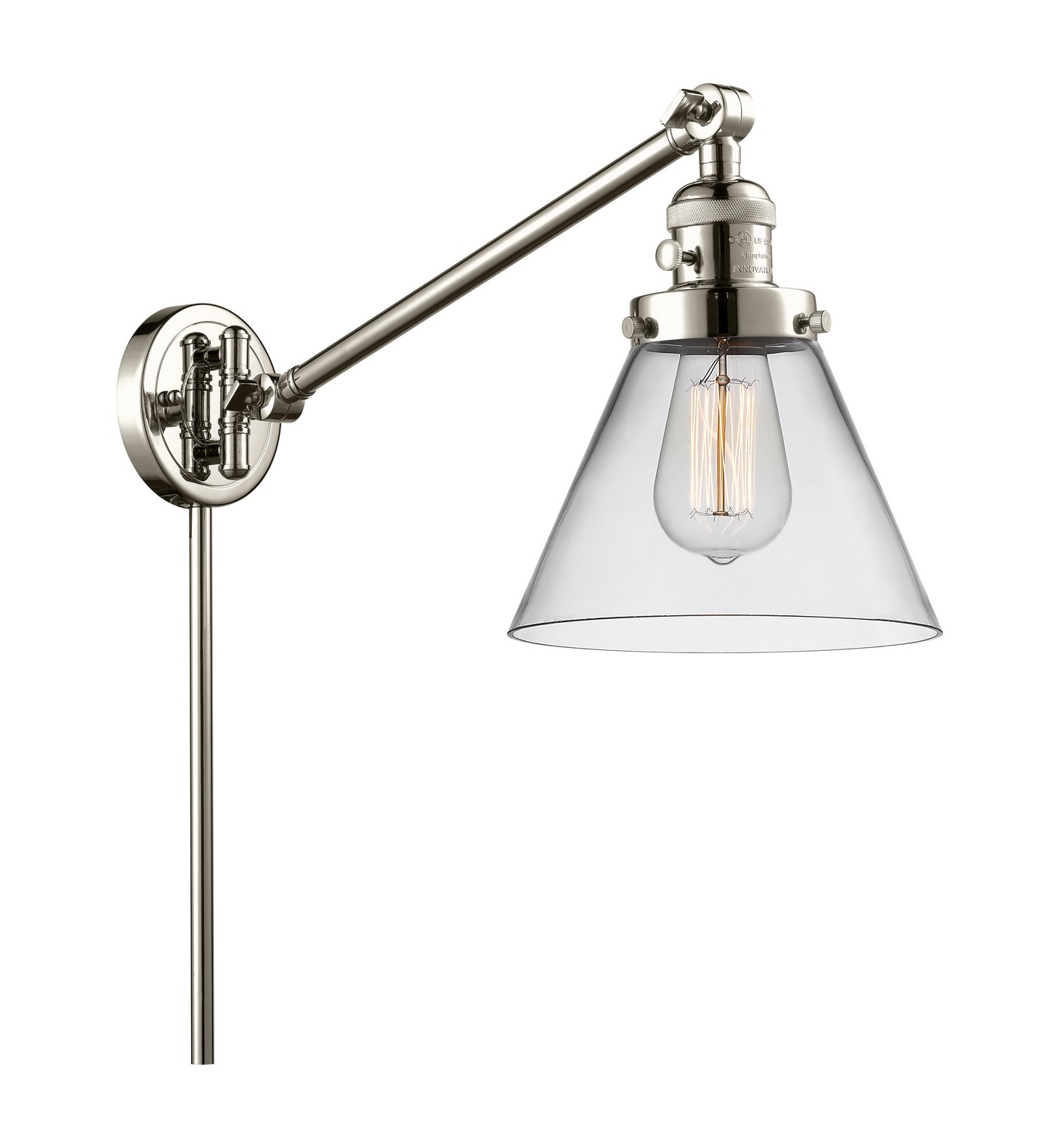 LED Swing Arm by Innovations - Franklin Restoration Collection, Polished Nickel Finish - 237-PN-G42-LED