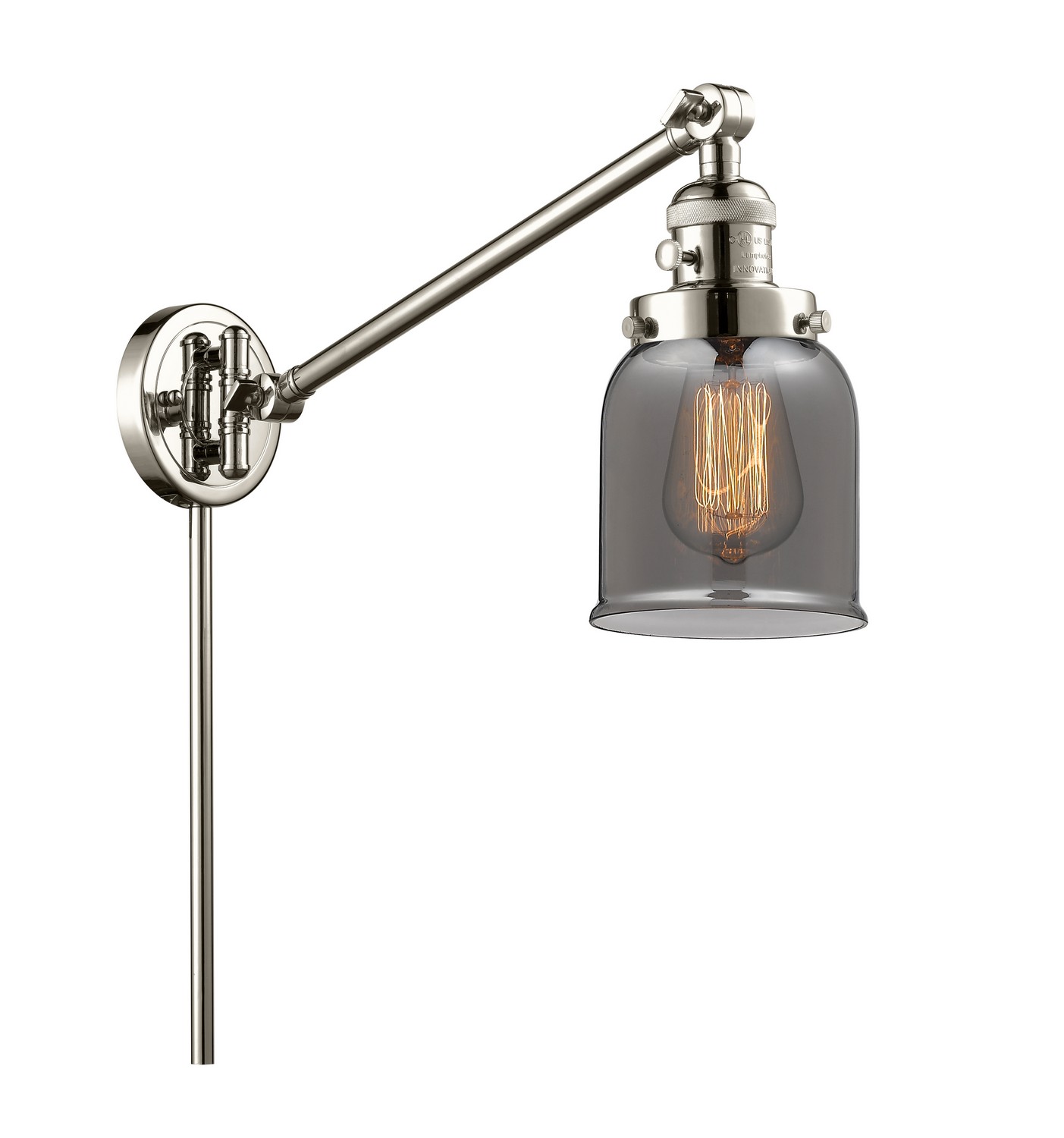 LED Swing Arm by Innovations - Franklin Restoration Collection, Polished Nickel Finish - 237-PN-G53-LED