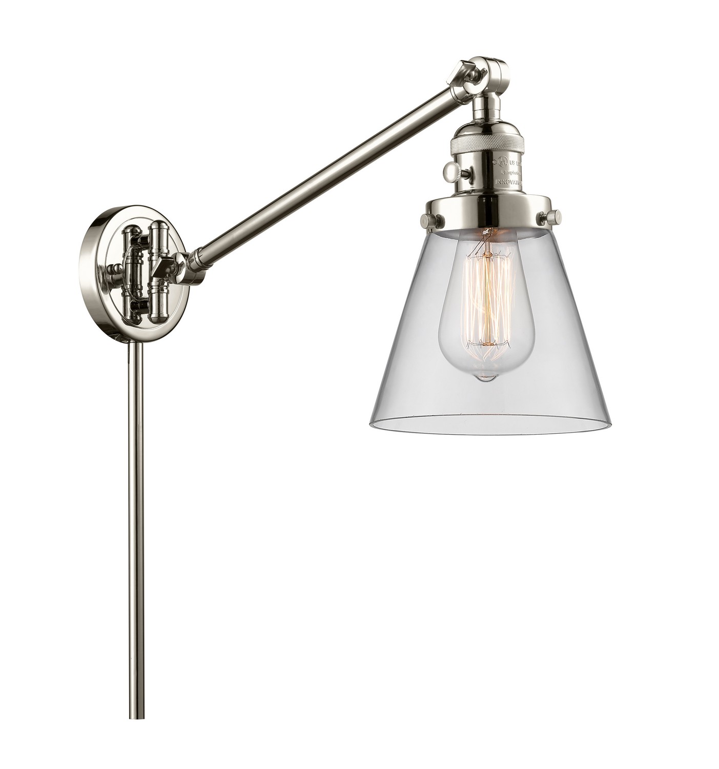 LED Swing Arm by Innovations - Franklin Restoration Collection, Polished Nickel Finish - 237-PN-G62-LED