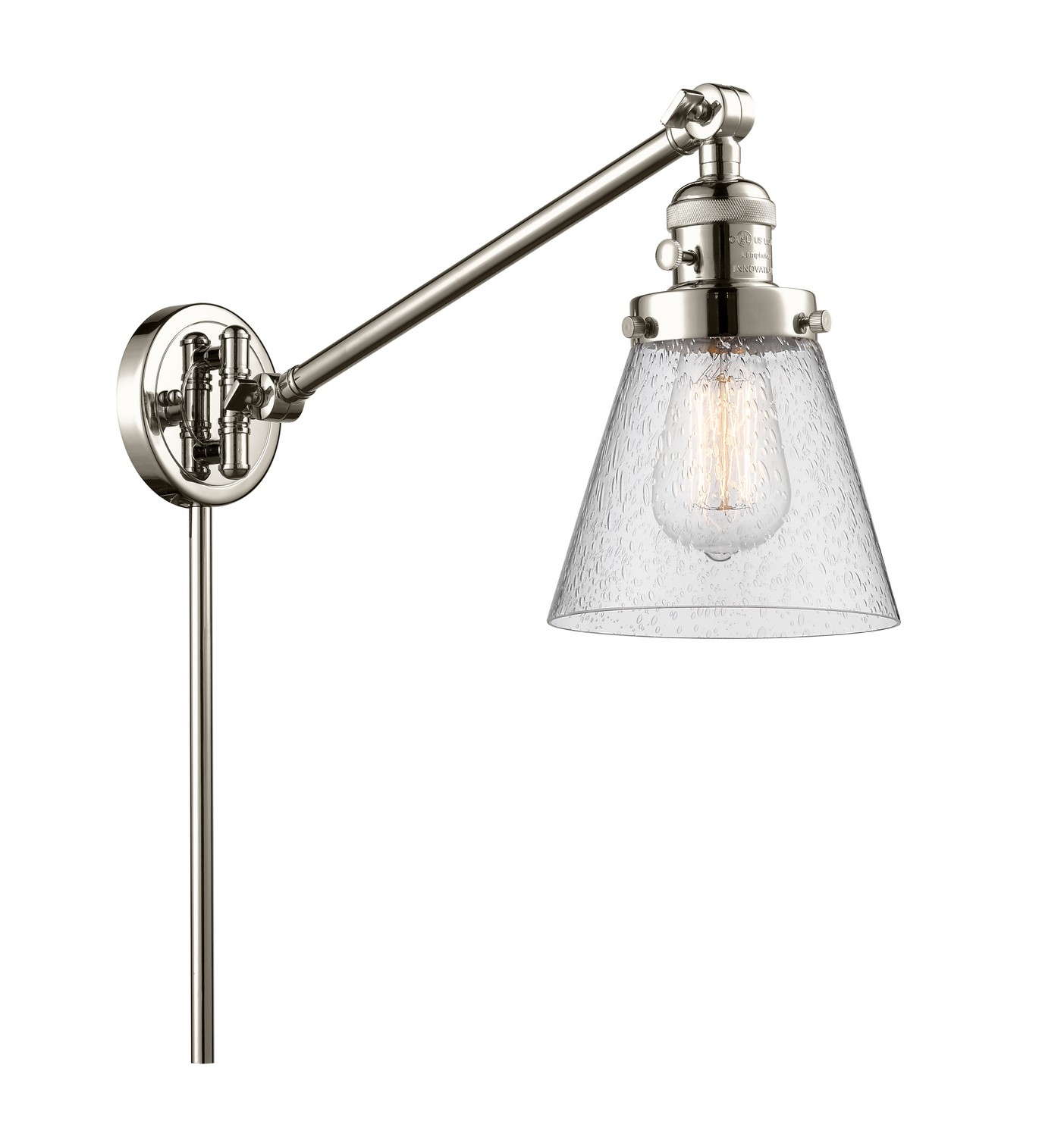 LED Swing Arm by Innovations - Franklin Restoration Collection, Polished Nickel Finish - 237-PN-G64-LED