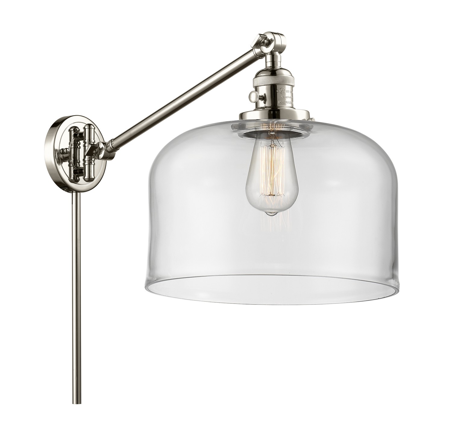 One Light Swing Arm by Innovations - Franklin Restoration Collection, Polished Nickel Finish - 237-PN-G72-L