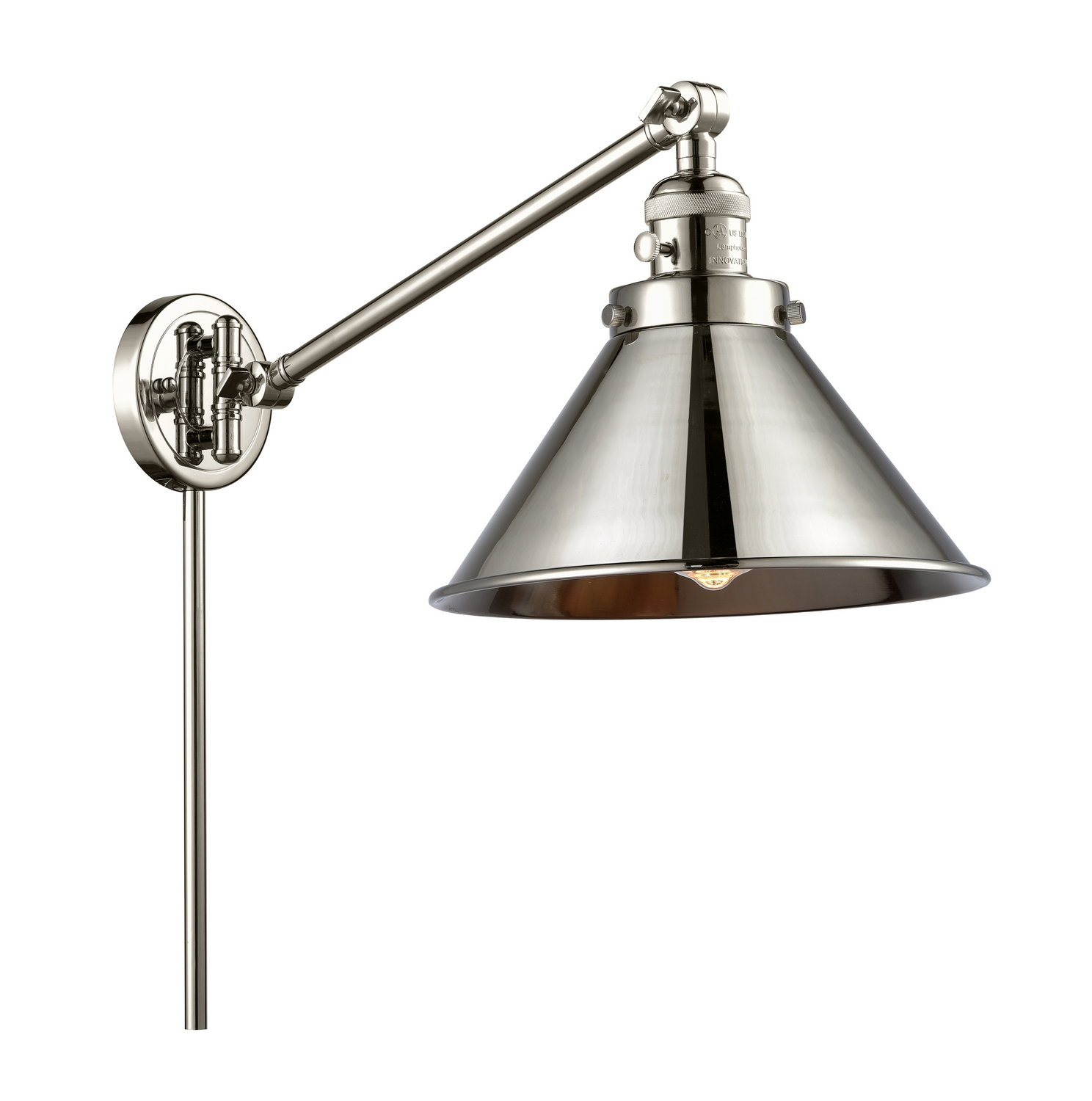 One Light Swing Arm by Innovations - Franklin Restoration Collection, Polished Nickel Finish - 237-PN-M10-PN