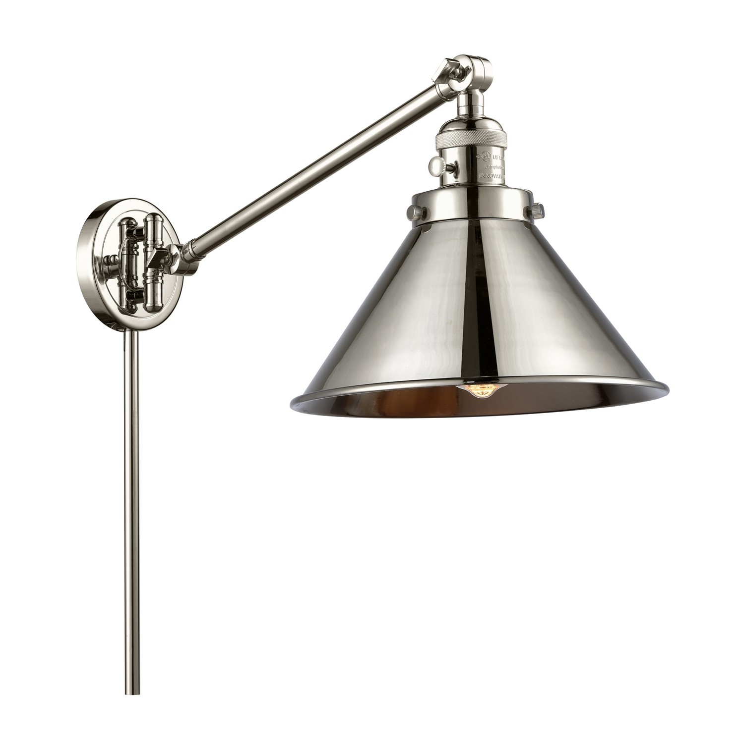 LED Swing Arm by Innovations - Franklin Restoration Collection, Polished Nickel Finish - 237-PN-M10-PN-LED
