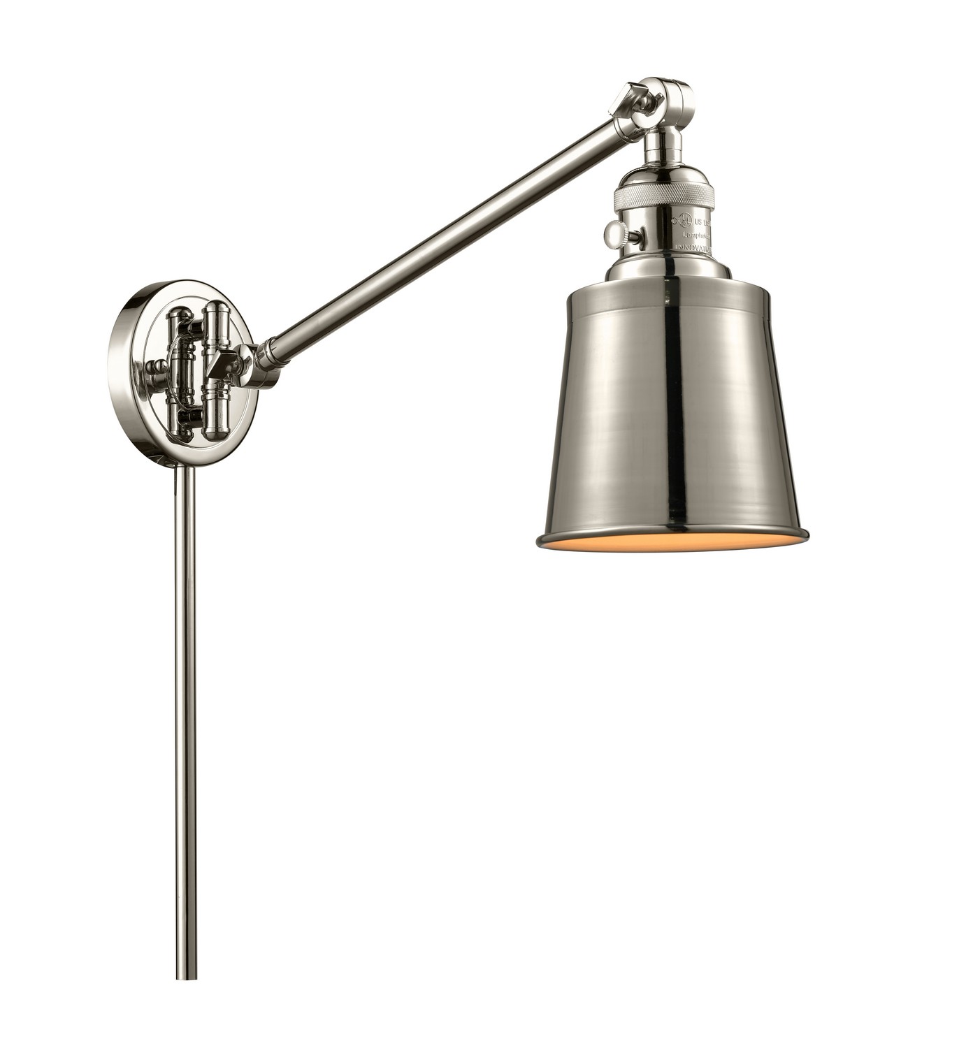 One Light Swing Arm by Innovations - Franklin Restoration Collection, Polished Nickel Finish - 237-PN-M9
