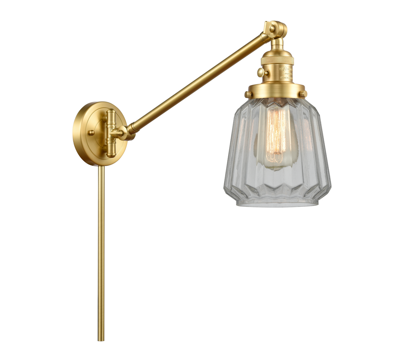 One Light Swing Arm by Innovations - Franklin Restoration Collection, Satin Gold Finish - 237-SG-G142