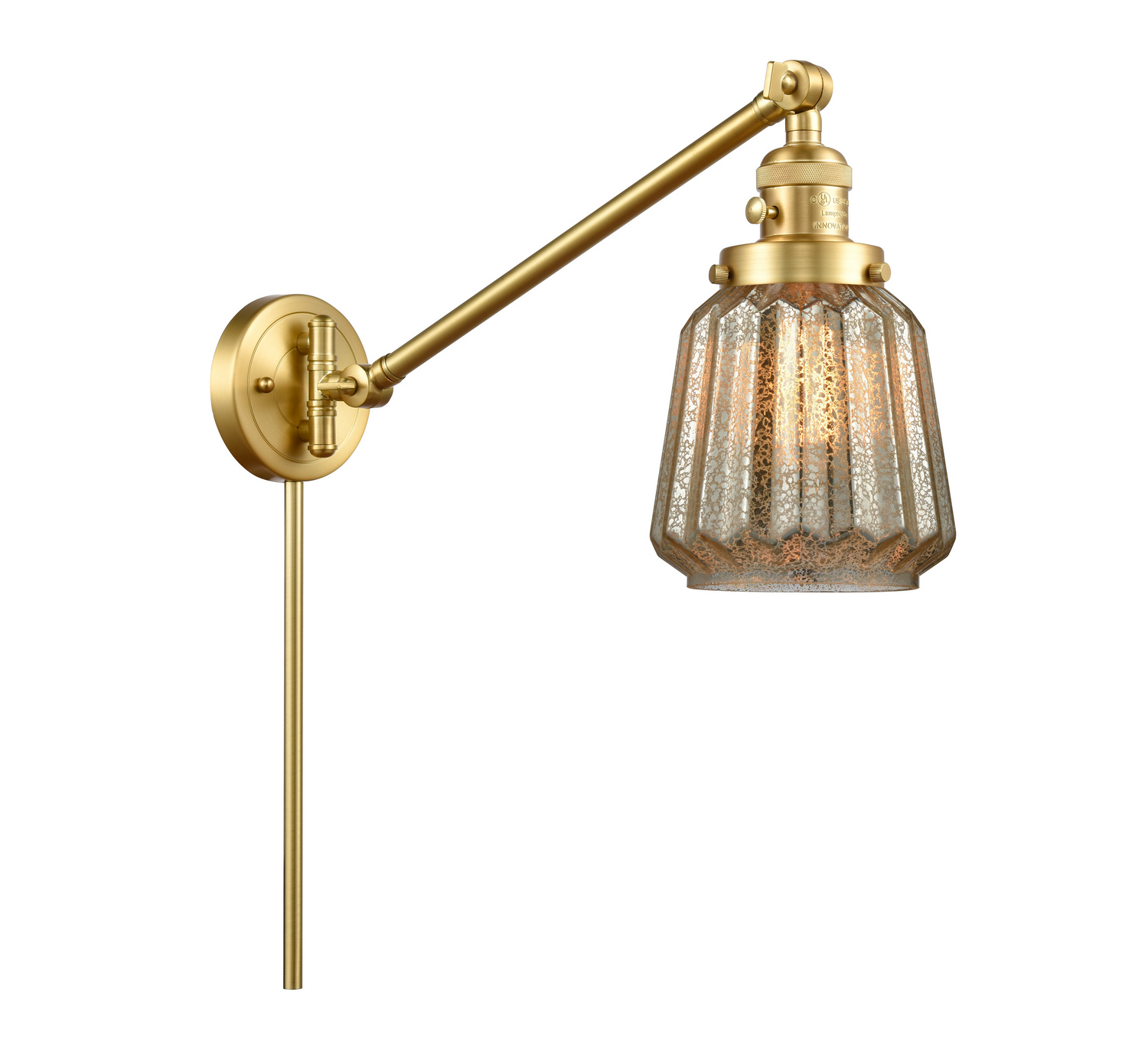 One Light Swing Arm by Innovations - Franklin Restoration Collection, Satin Gold Finish - 237-SG-G146