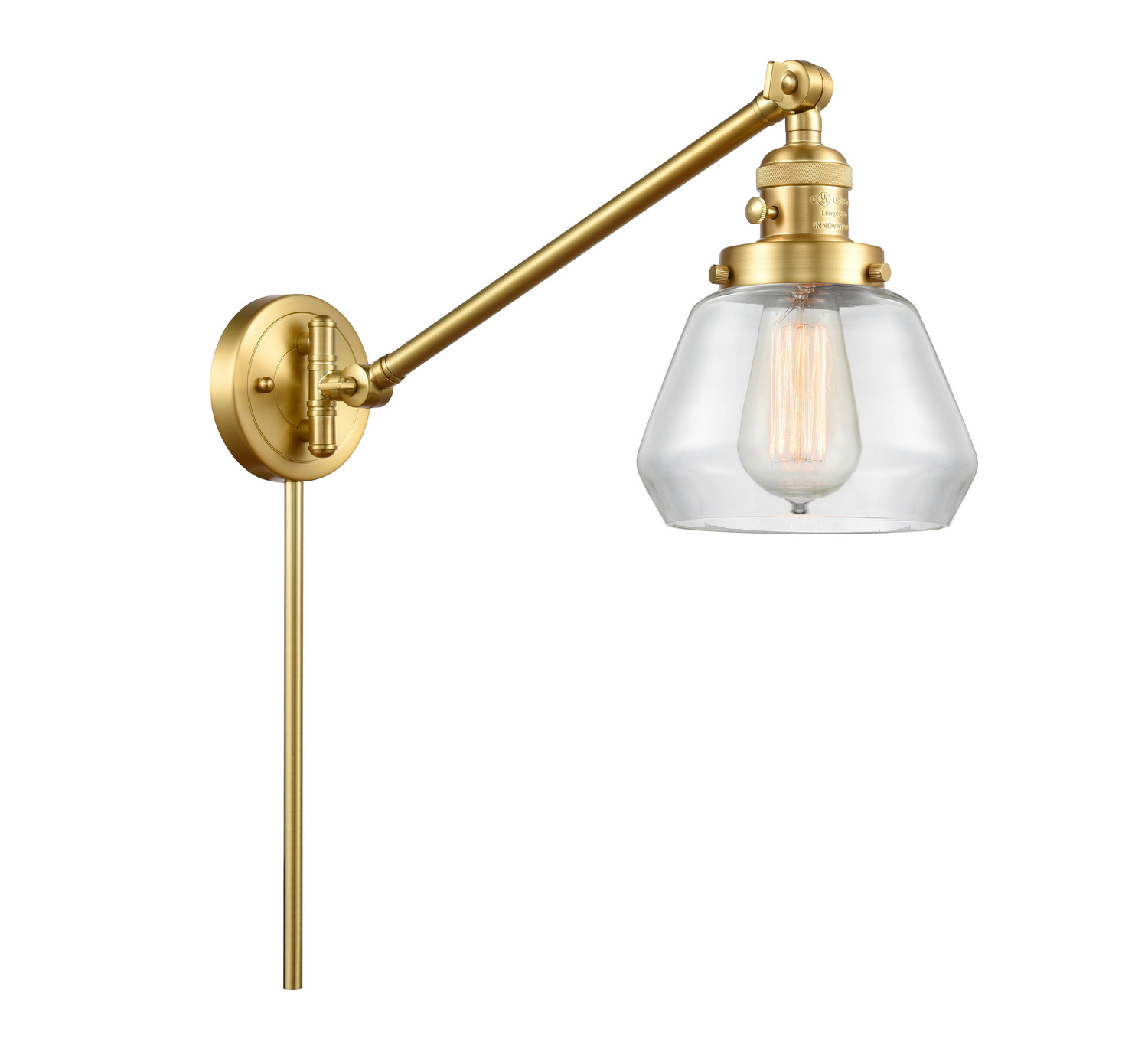 One Light Swing Arm by Innovations - Franklin Restoration Collection, Satin Gold Finish - 237-SG-G172