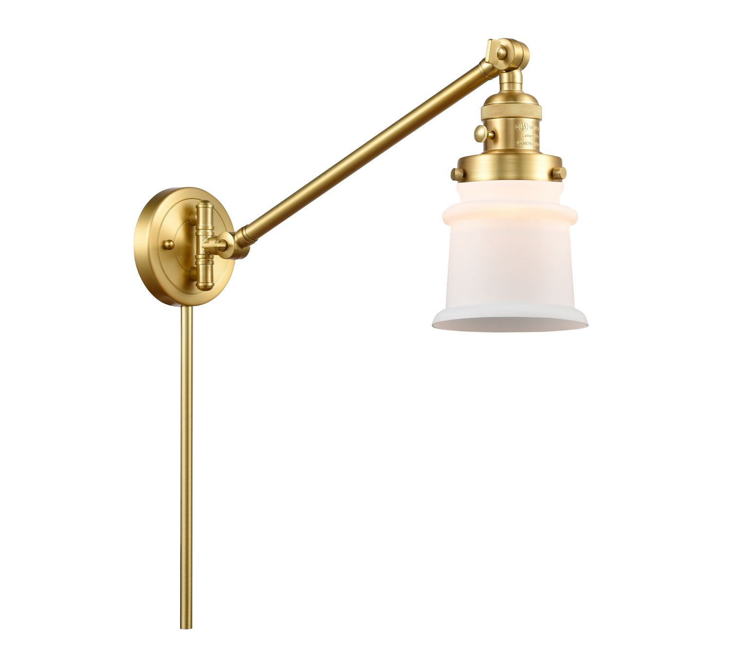 One Light Swing Arm by Innovations - Franklin Restoration Collection, Satin Gold Finish - 237-SG-G181S