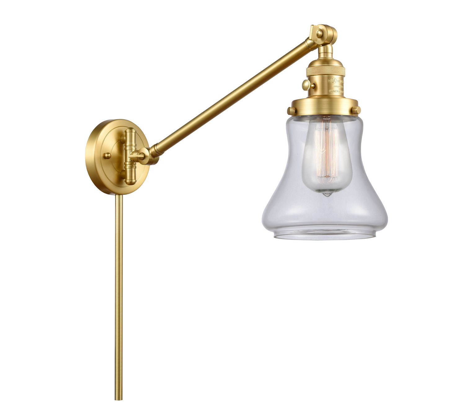 One Light Swing Arm by Innovations - Franklin Restoration Collection, Satin Gold Finish - 237-SG-G192