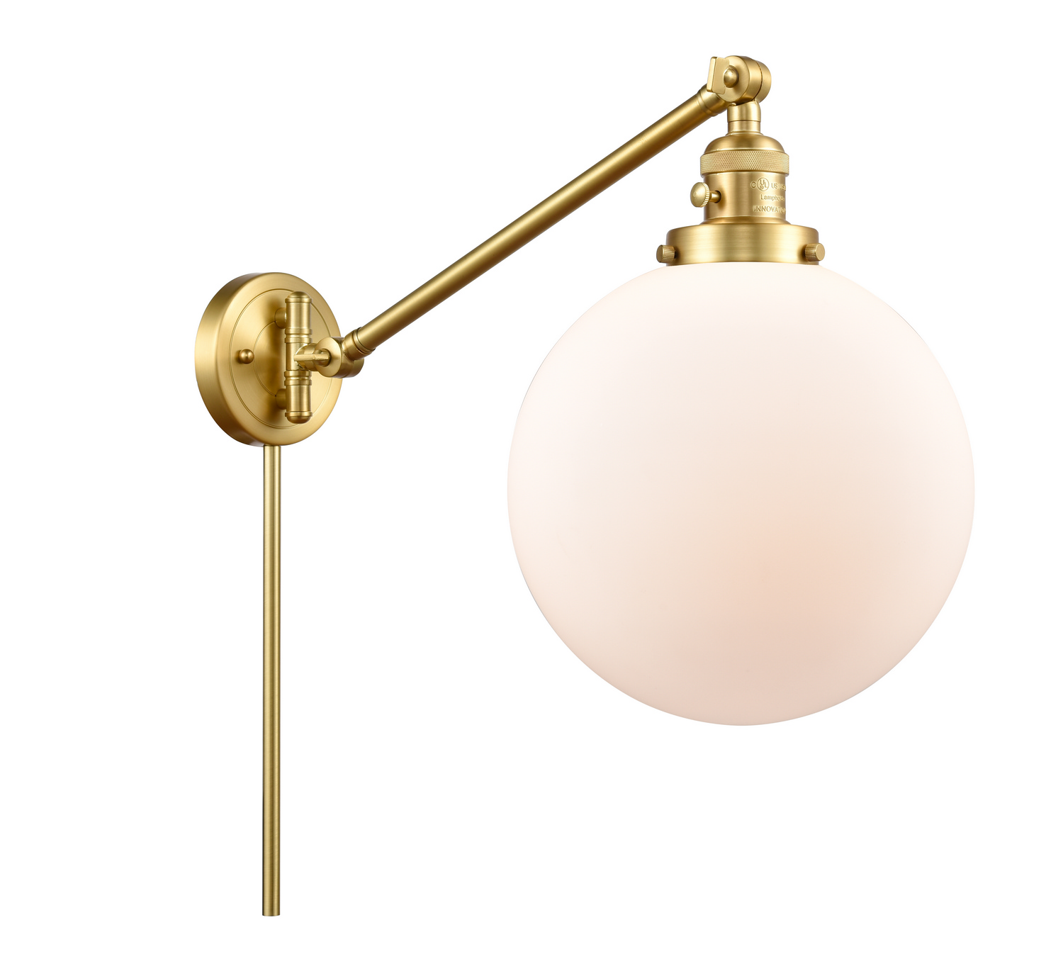 One Light Swing Arm by Innovations - Franklin Restoration Collection, Satin Gold Finish - 237-SG-G201-10