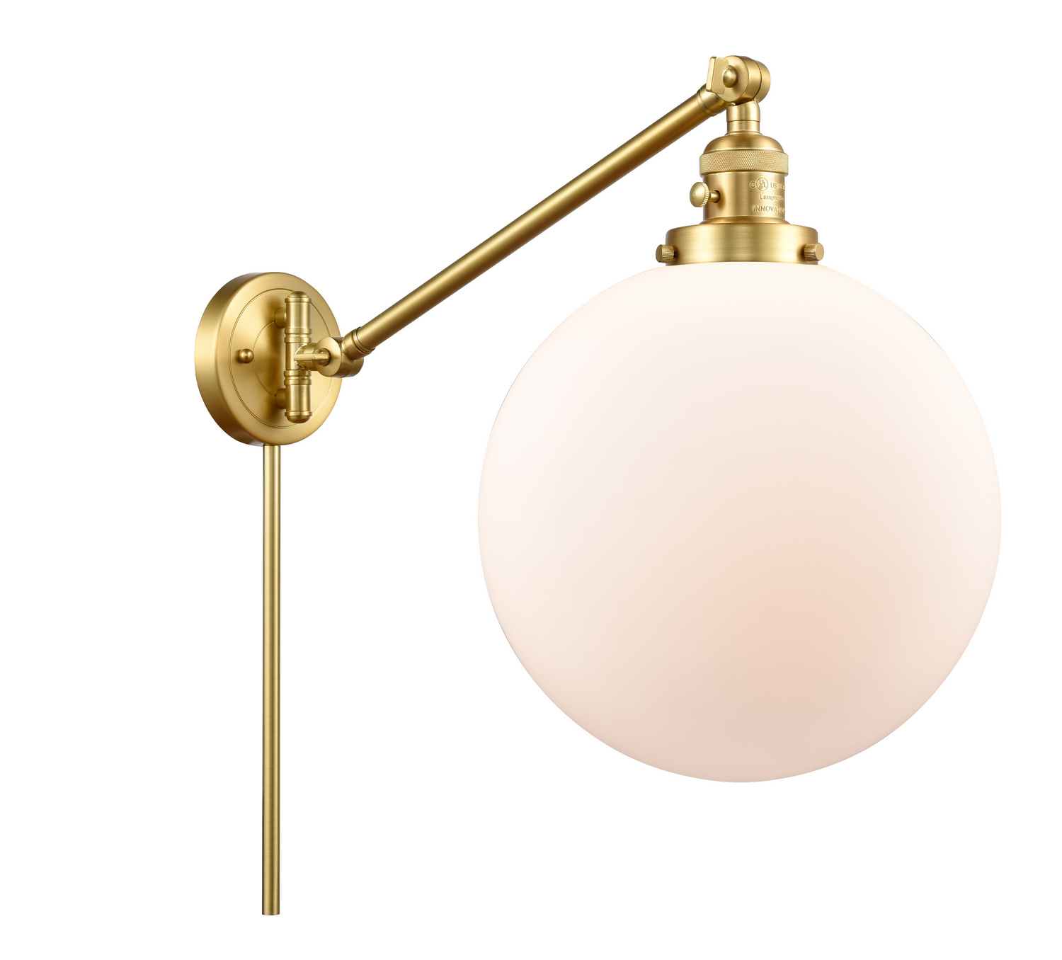 One Light Swing Arm by Innovations - Franklin Restoration Collection, Satin Gold Finish - 237-SG-G201-12