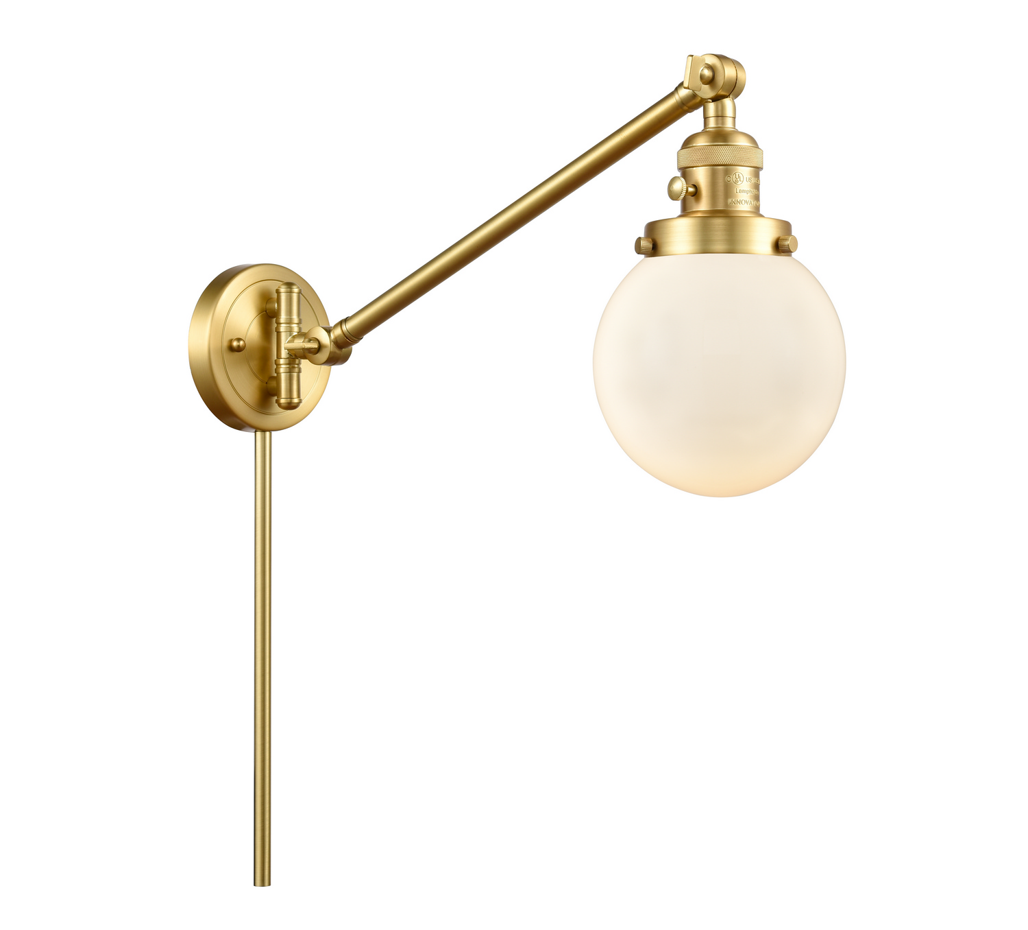 One Light Swing Arm by Innovations - Franklin Restoration Collection, Satin Gold Finish - 237-SG-G201-6