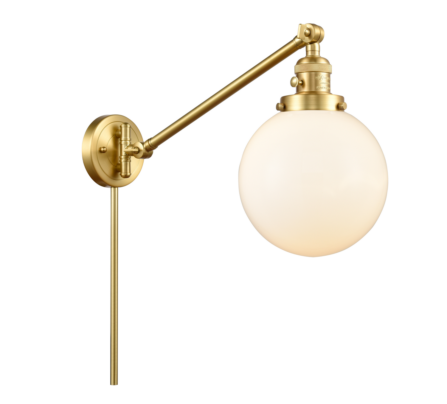 One Light Swing Arm by Innovations - Franklin Restoration Collection, Satin Gold Finish - 237-SG-G201-8
