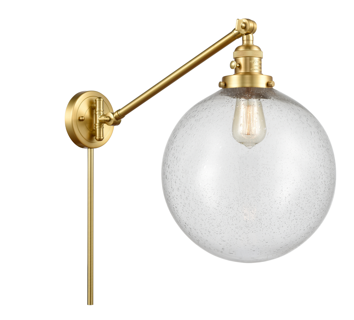 One Light Swing Arm by Innovations - Franklin Restoration Collection, Satin Gold Finish - 237-SG-G204-12