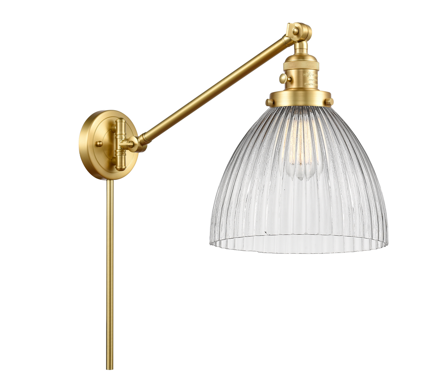 One Light Swing Arm by Innovations - Franklin Restoration Collection, Satin Gold Finish - 237-SG-G222