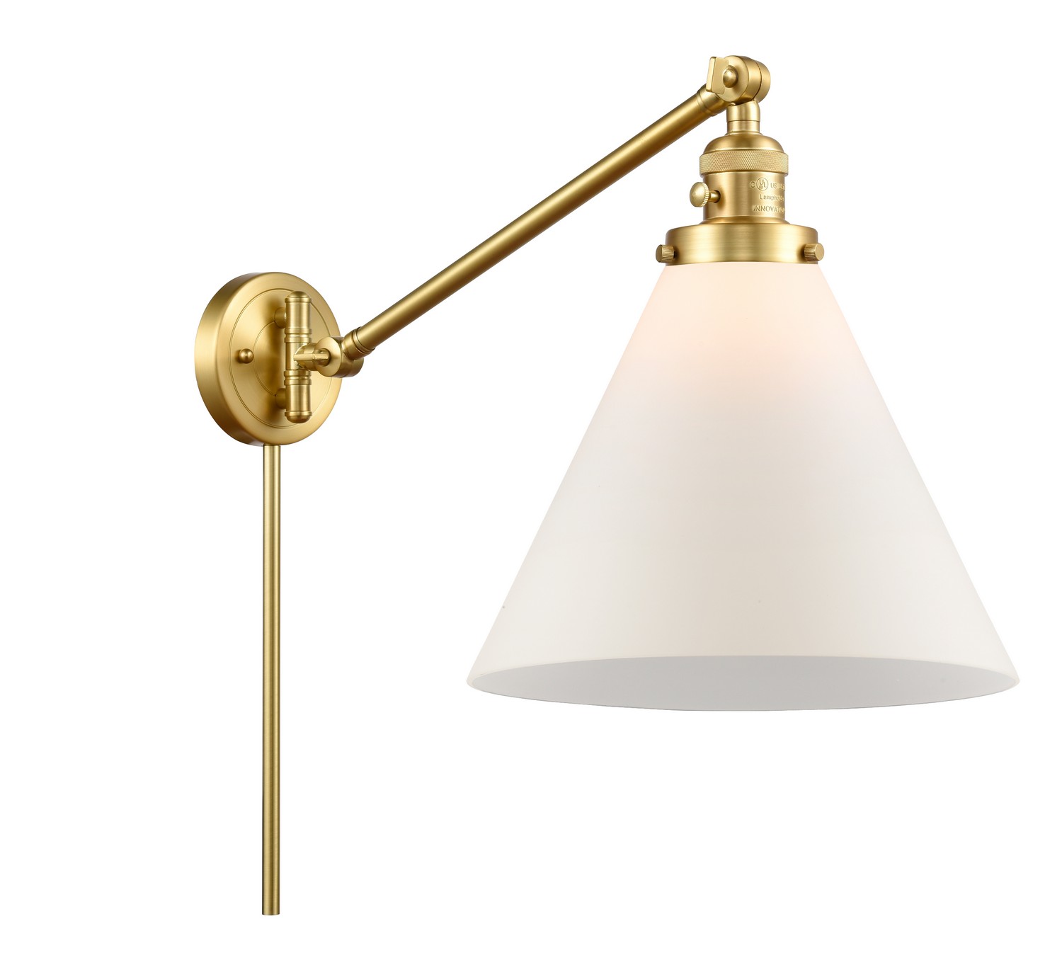 One Light Swing Arm by Innovations - Franklin Restoration Collection, Satin Gold Finish - 237-SG-G41-L