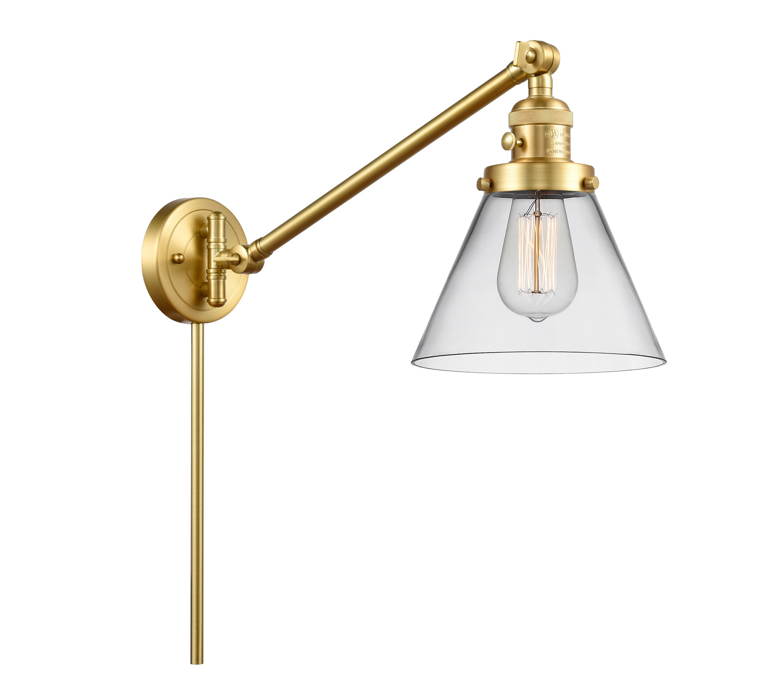 One Light Swing Arm by Innovations - Franklin Restoration Collection, Satin Gold Finish - 237-SG-G42