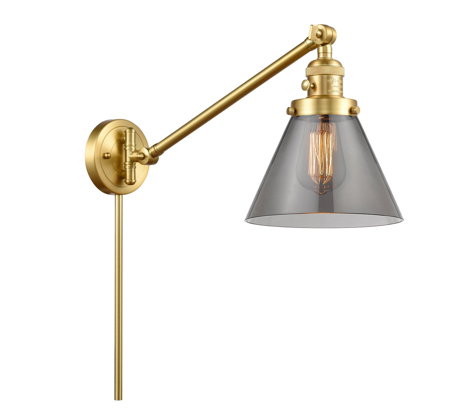 One Light Swing Arm by Innovations - Franklin Restoration Collection, Satin Gold Finish - 237-SG-G43