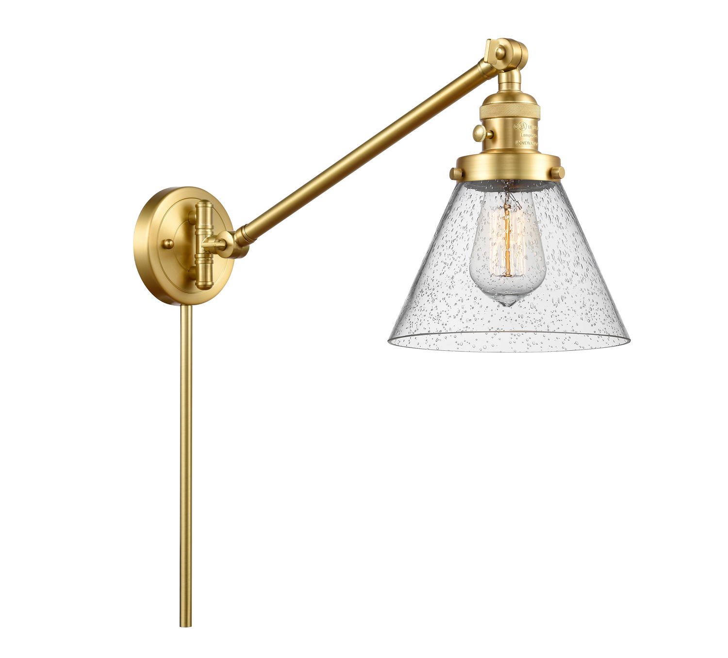 One Light Swing Arm by Innovations - Franklin Restoration Collection, Satin Gold Finish - 237-SG-G44