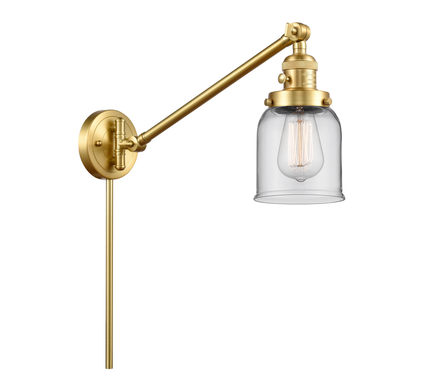 One Light Swing Arm by Innovations - Franklin Restoration Collection, Satin Gold Finish - 237-SG-G52