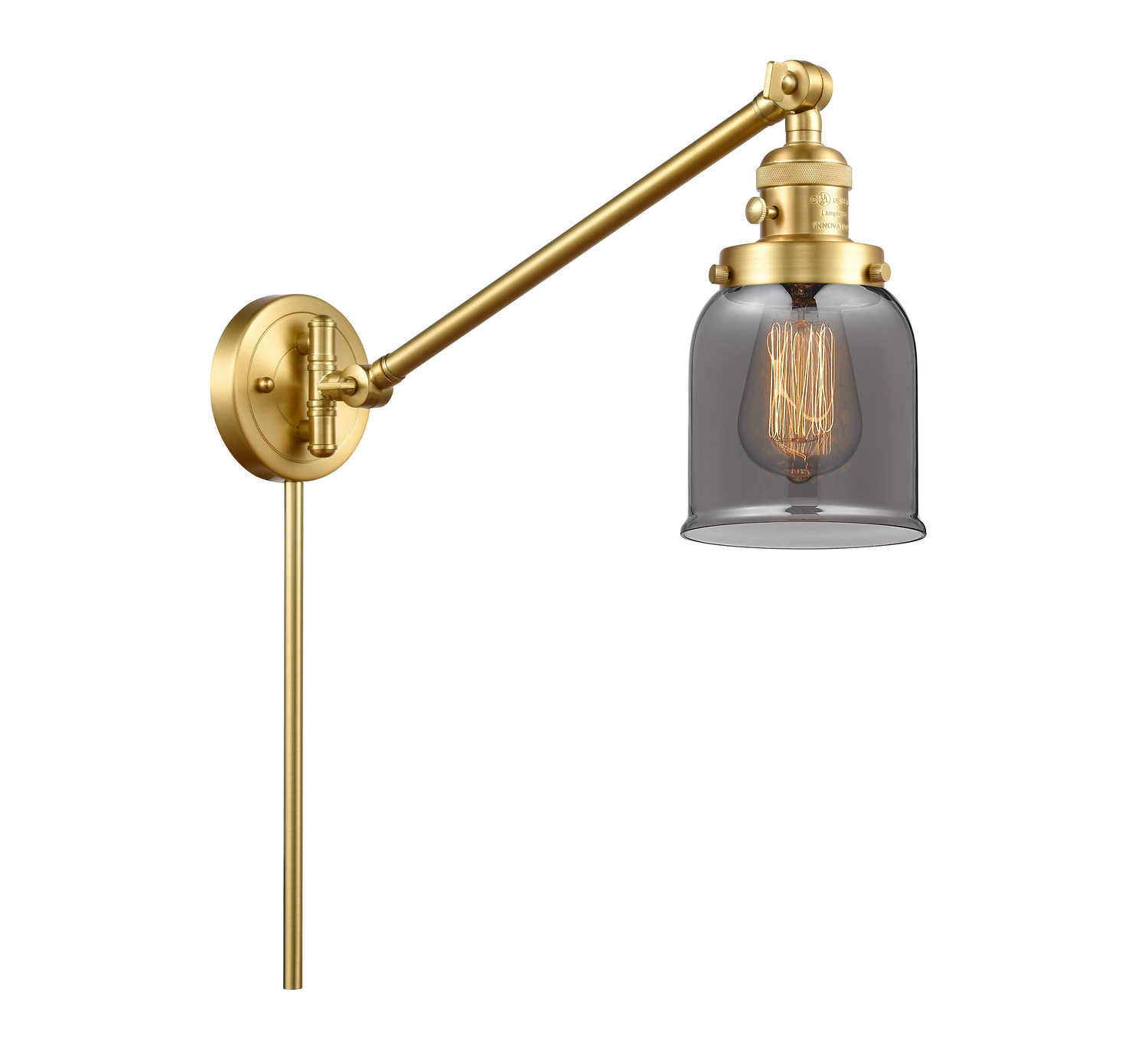 One Light Swing Arm by Innovations - Franklin Restoration Collection, Satin Gold Finish - 237-SG-G53