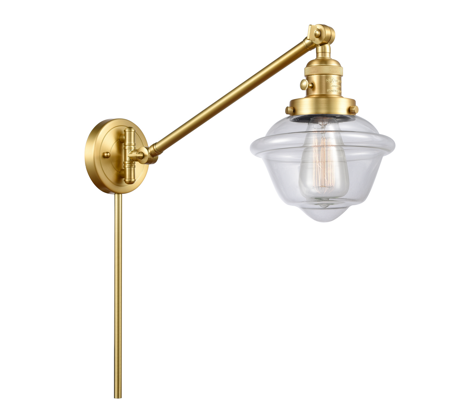 One Light Swing Arm by Innovations - Franklin Restoration Collection, Satin Gold Finish - 237-SG-G532