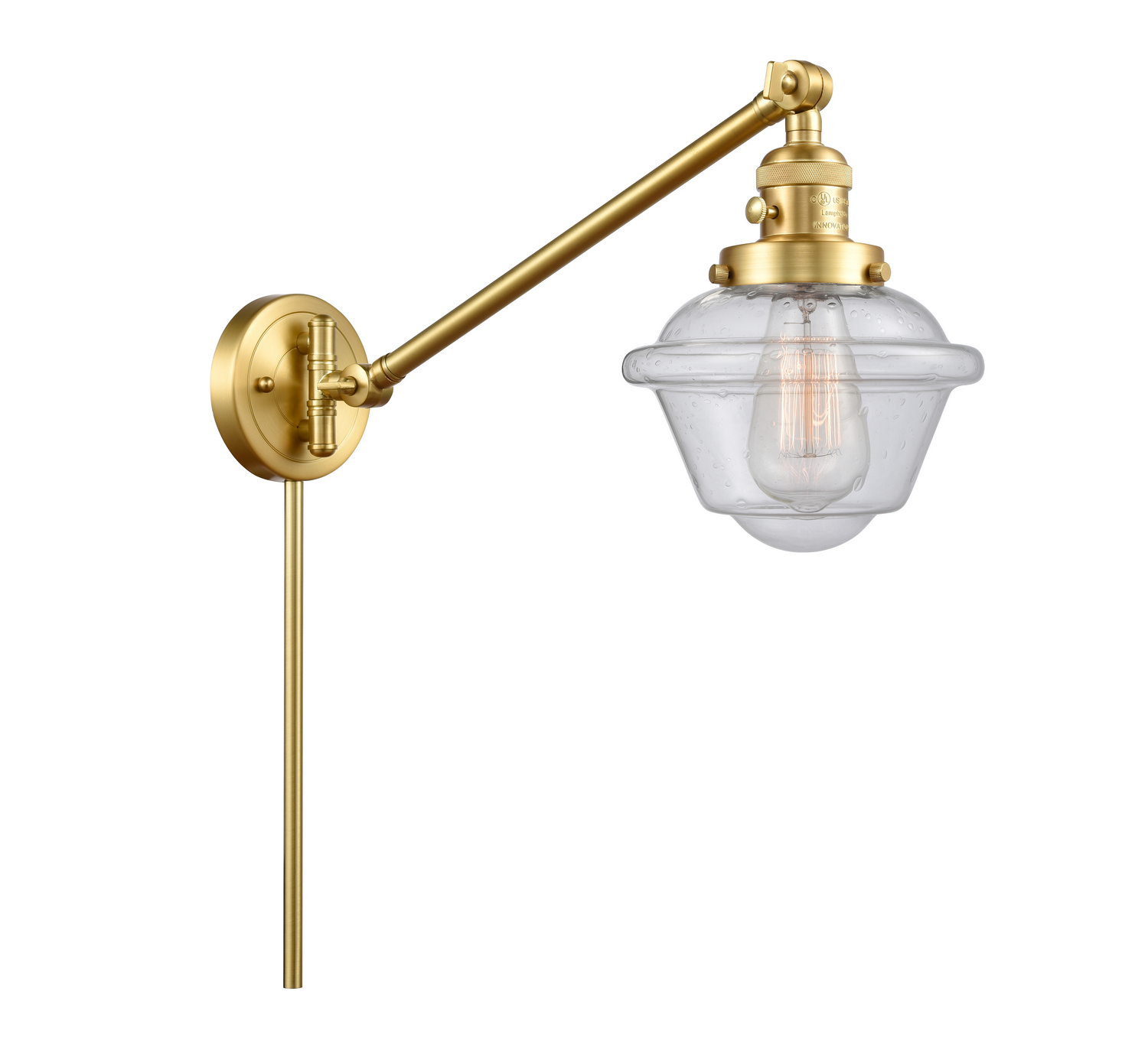 One Light Swing Arm by Innovations - Franklin Restoration Collection, Satin Gold Finish - 237-SG-G534