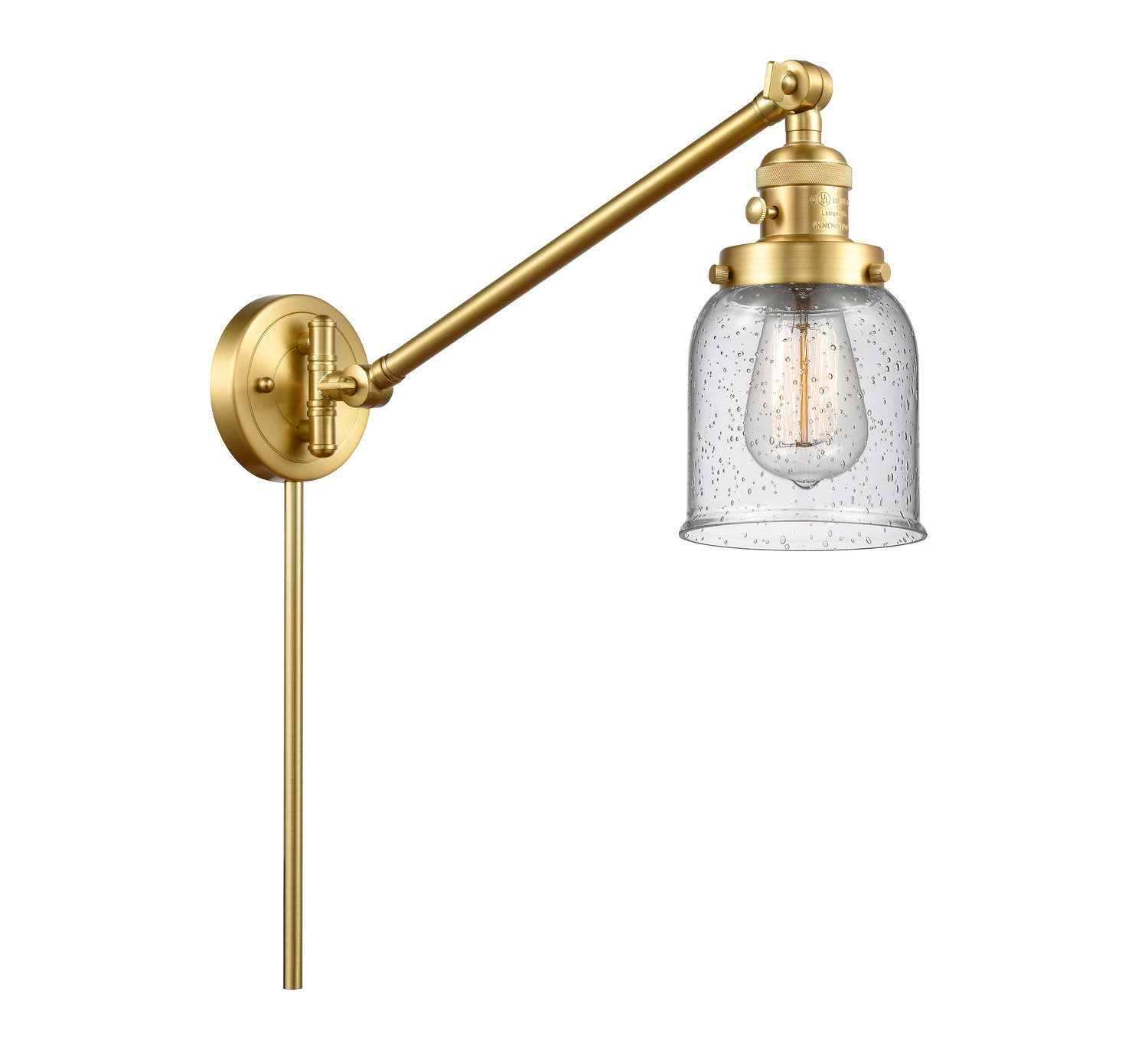 One Light Swing Arm by Innovations - Franklin Restoration Collection, Satin Gold Finish - 237-SG-G54