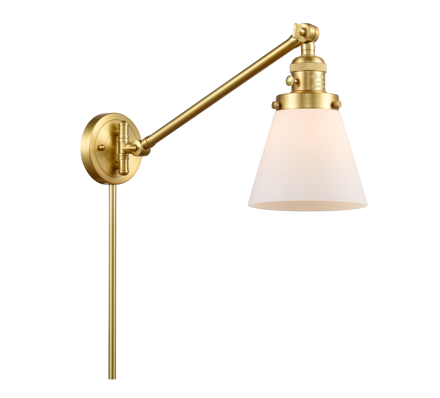 One Light Swing Arm by Innovations - Franklin Restoration Collection, Satin Gold Finish - 237-SG-G61