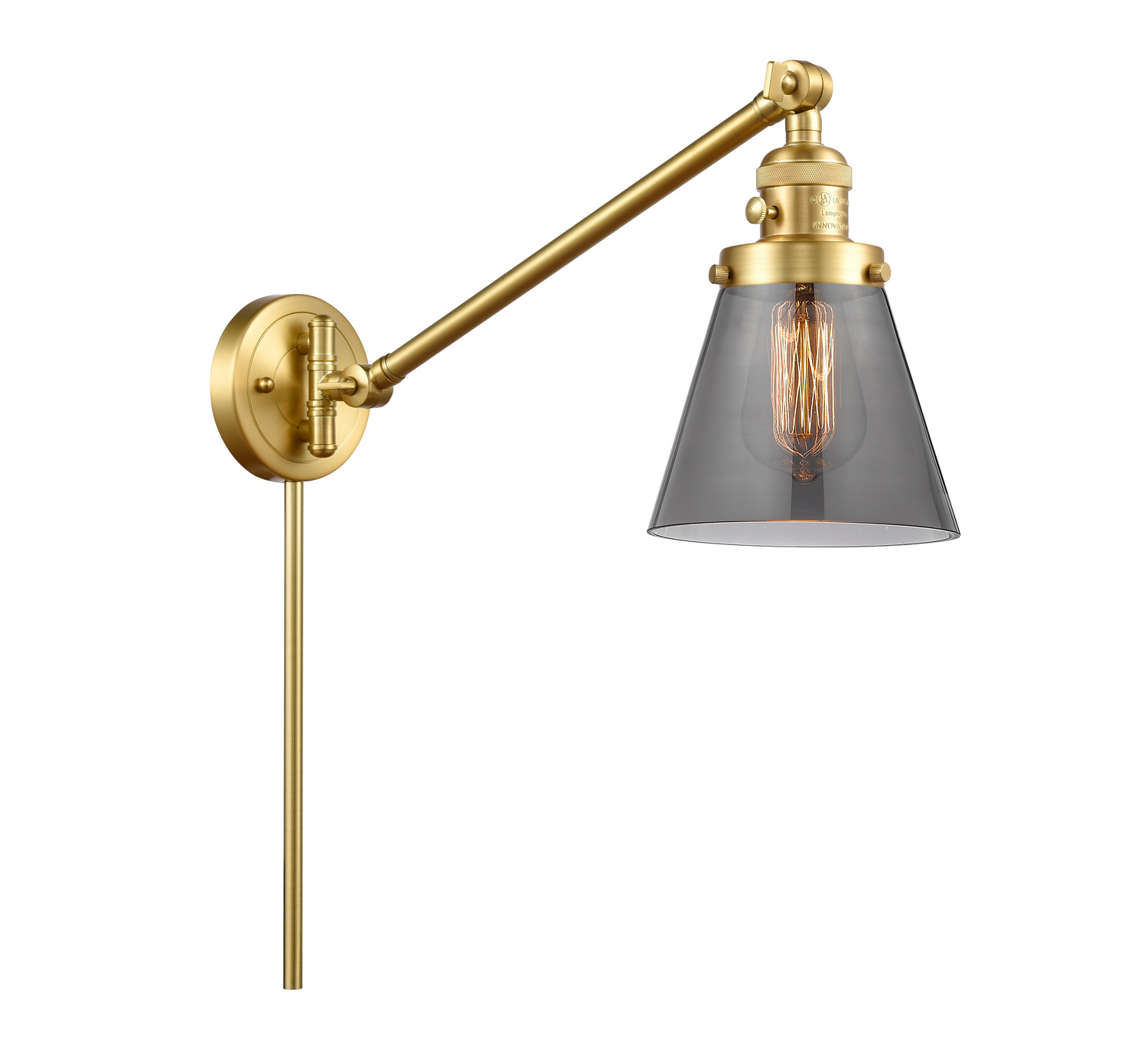 One Light Swing Arm by Innovations - Franklin Restoration Collection, Satin Gold Finish - 237-SG-G63