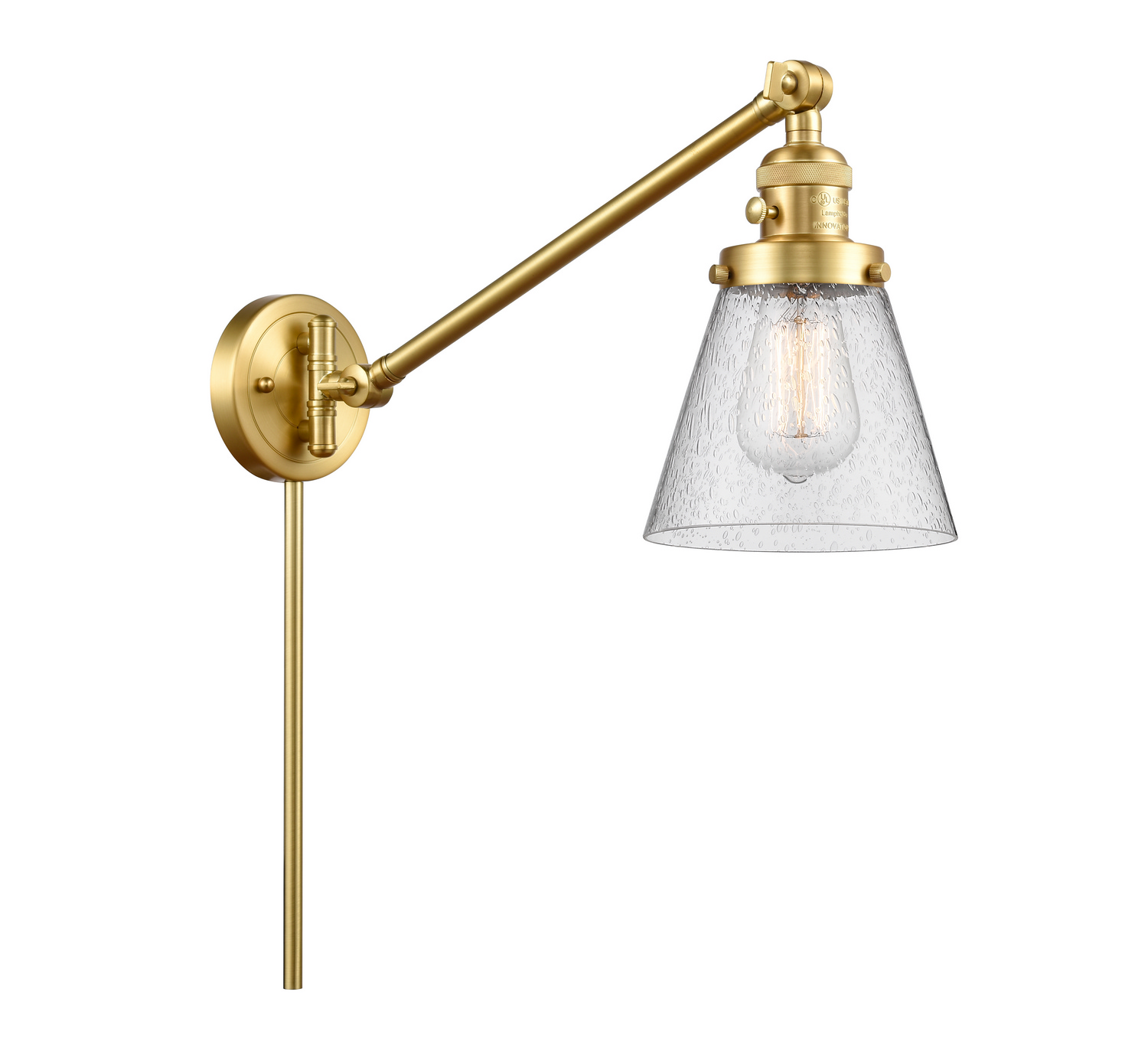 One Light Swing Arm by Innovations - Franklin Restoration Collection, Satin Gold Finish - 237-SG-G64