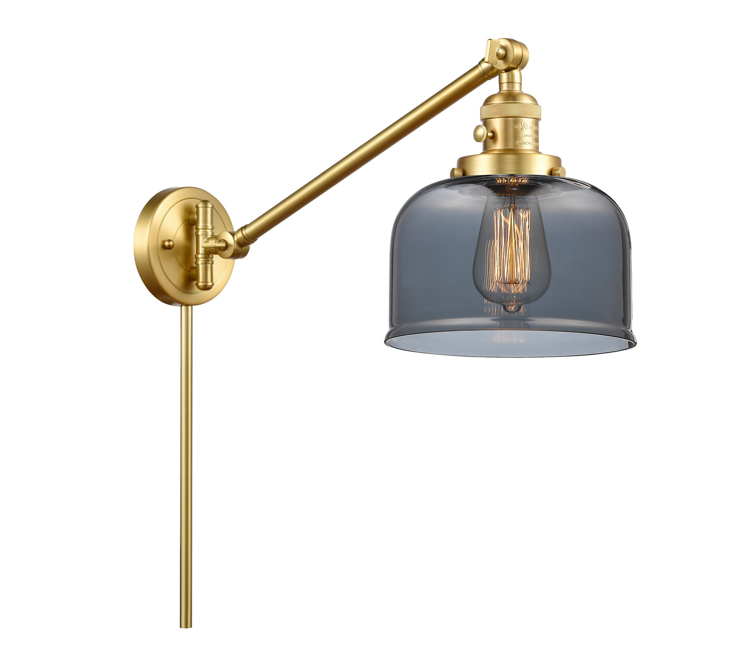 One Light Swing Arm by Innovations - Franklin Restoration Collection, Satin Gold Finish - 237-SG-G73