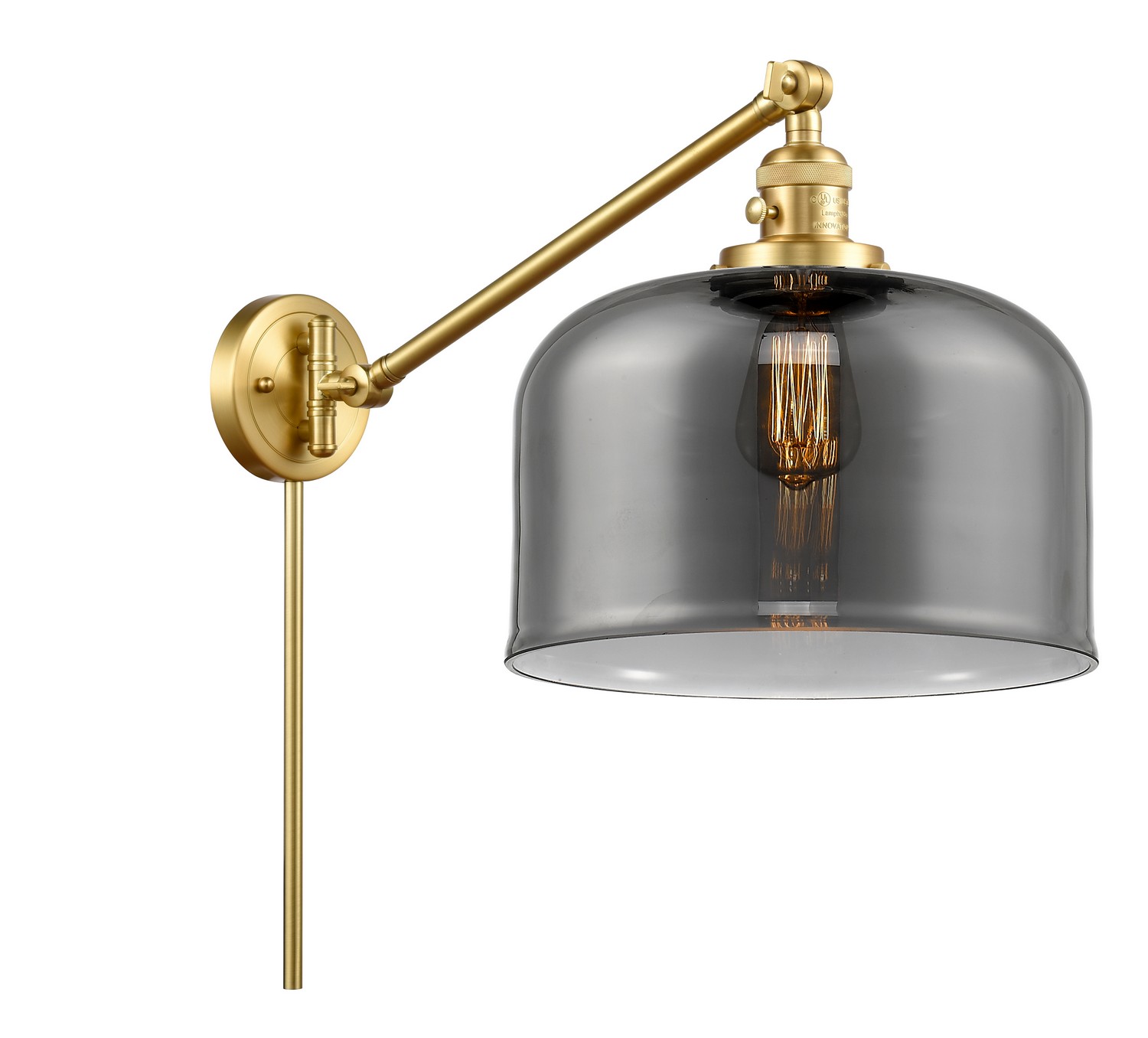 One Light Swing Arm by Innovations - Franklin Restoration Collection, Satin Gold Finish - 237-SG-G73-L
