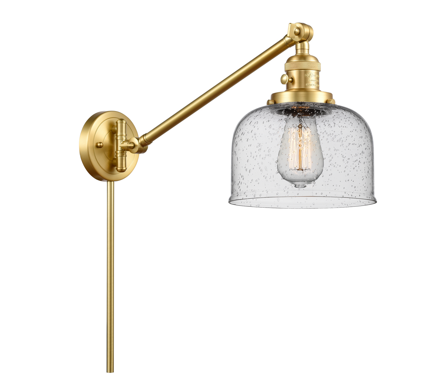 One Light Swing Arm by Innovations - Franklin Restoration Collection, Satin Gold Finish - 237-SG-G74