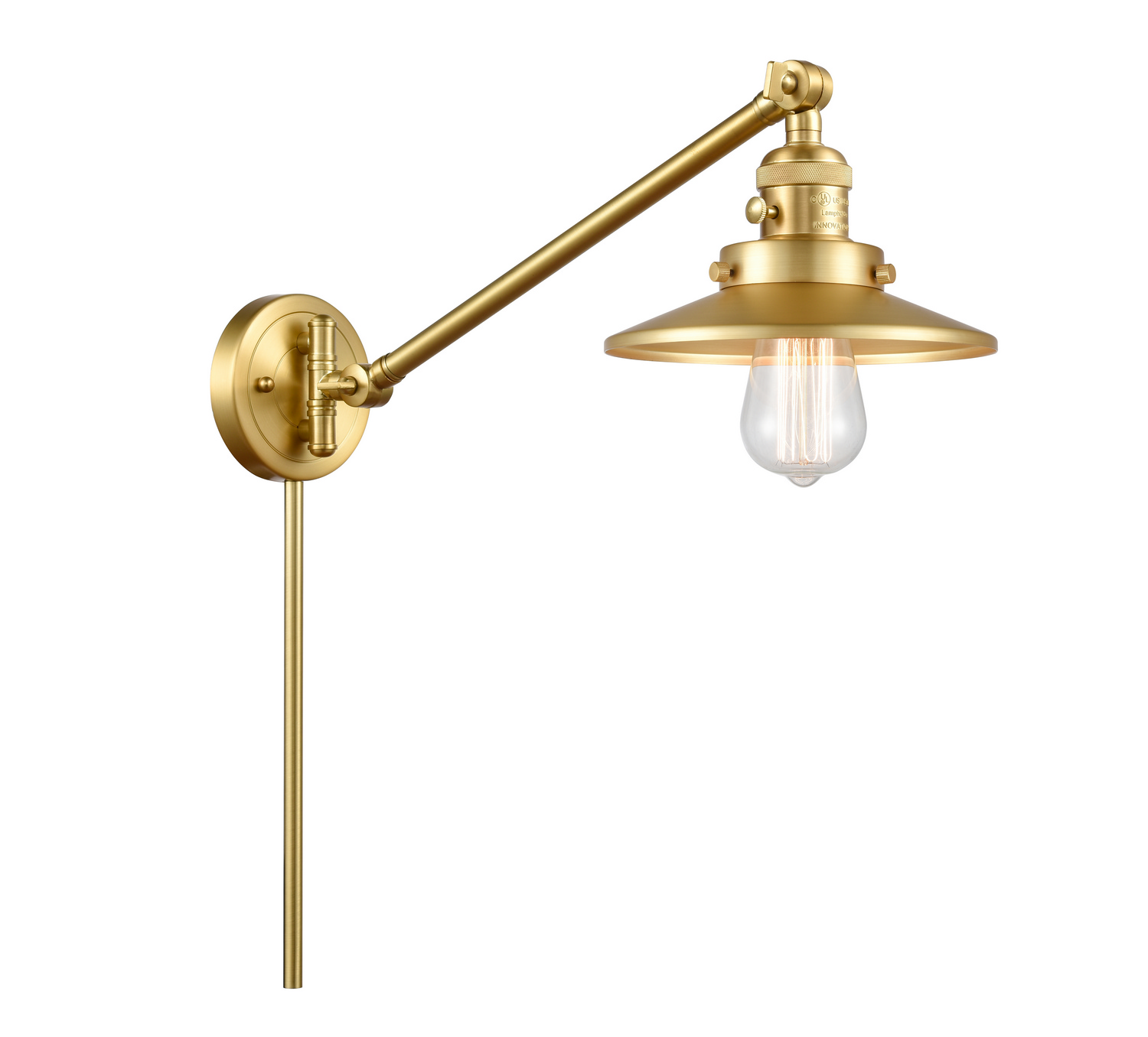 One Light Swing Arm by Innovations - Franklin Restoration Collection, Satin Gold Finish - 237-SG-M4-SG