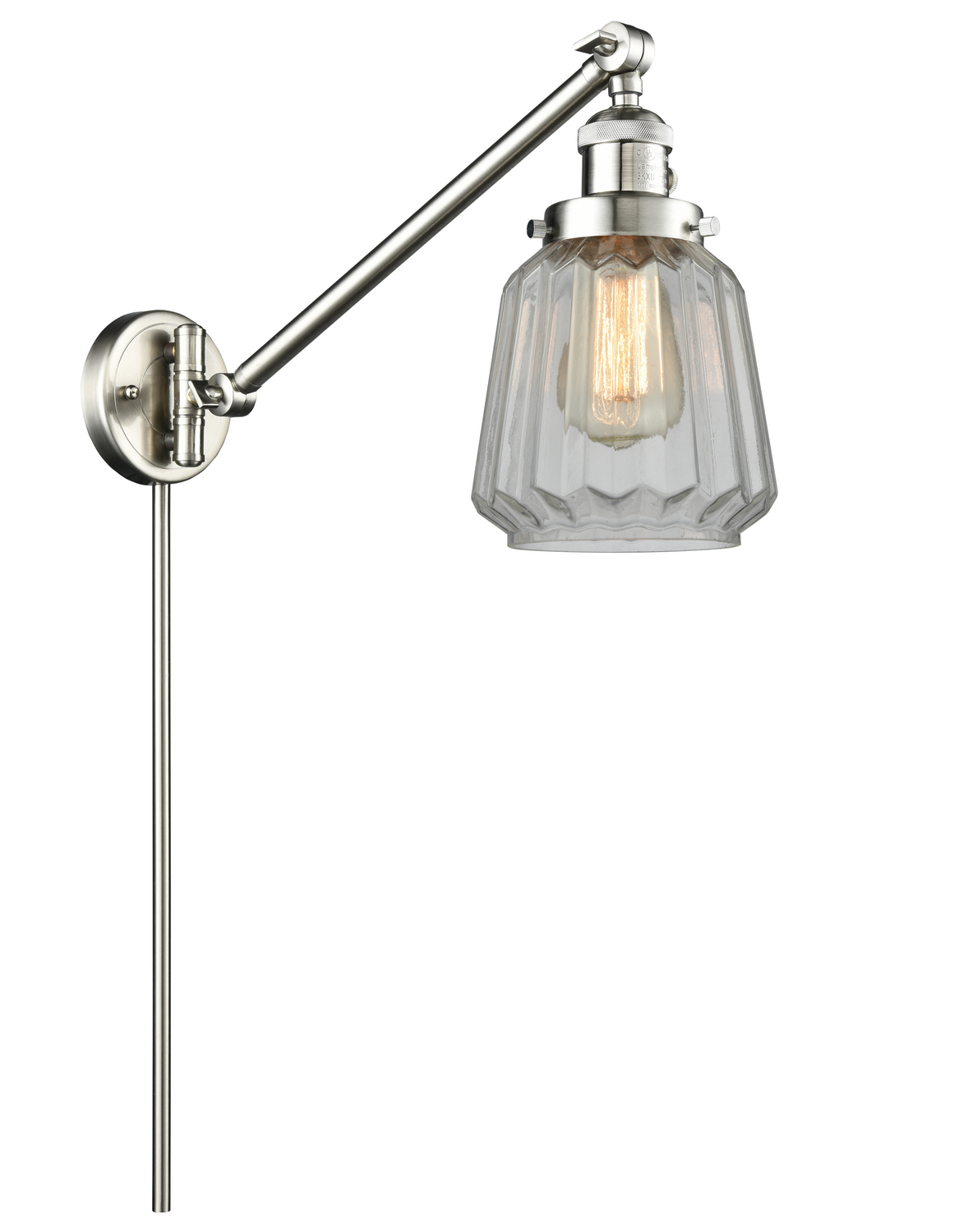 LED Swing Arm by Innovations - Franklin Restoration Collection, Brushed Satin Nickel Finish - 237-SN-G142-LED